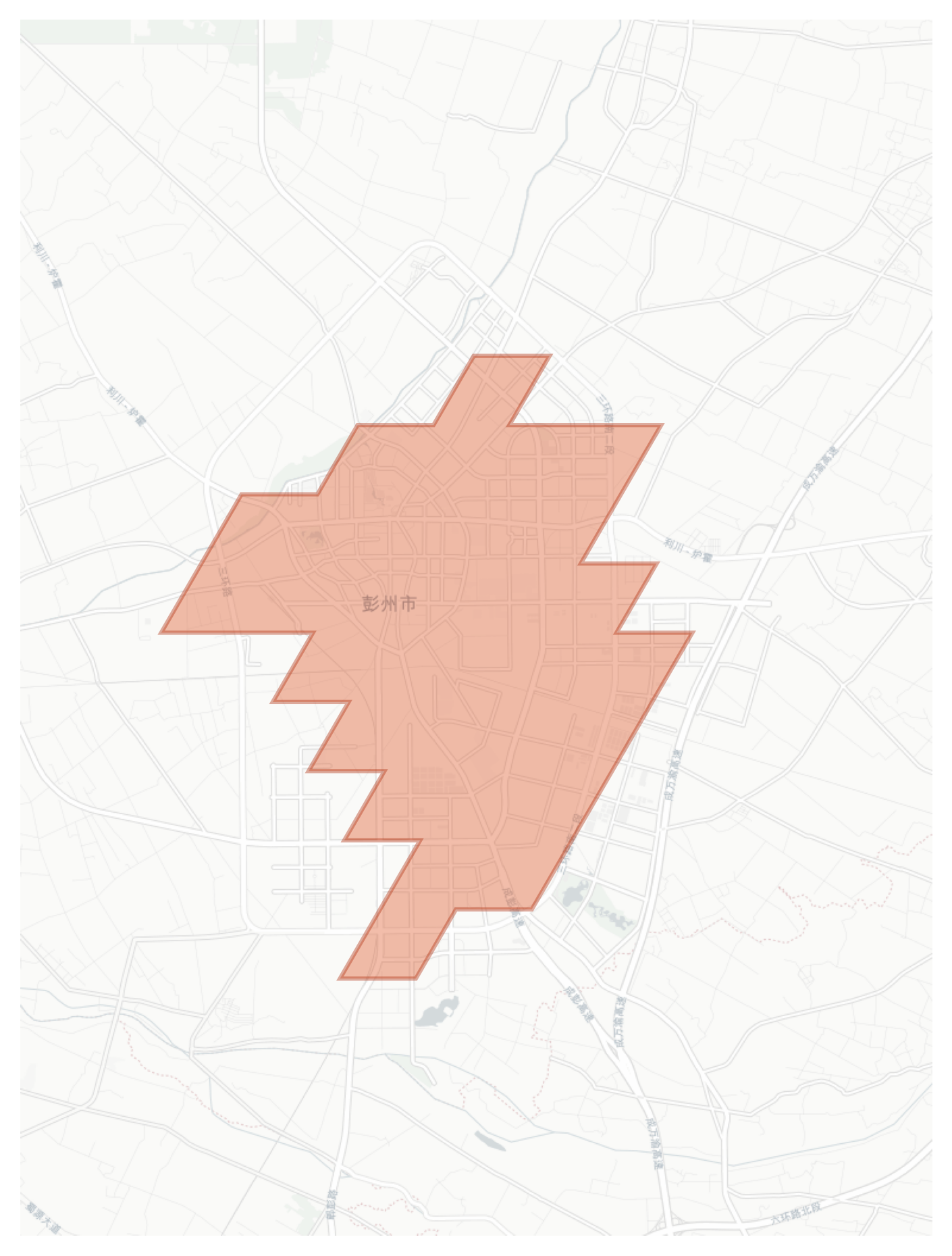 Pengzhou geographic map
