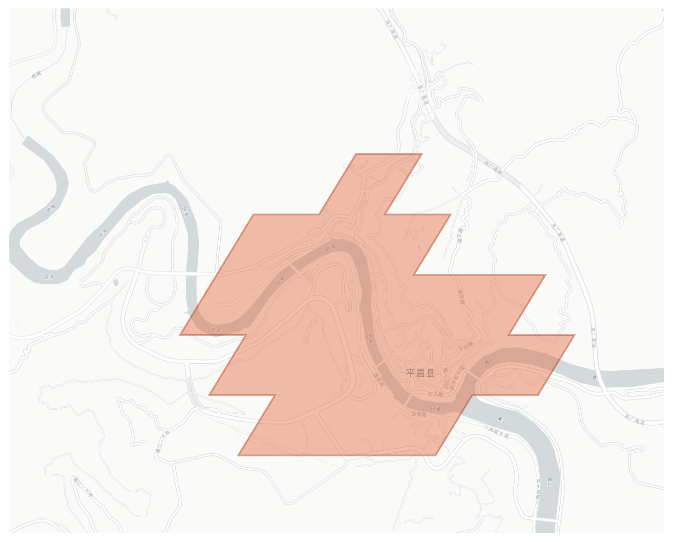 Pingchang County geographic map