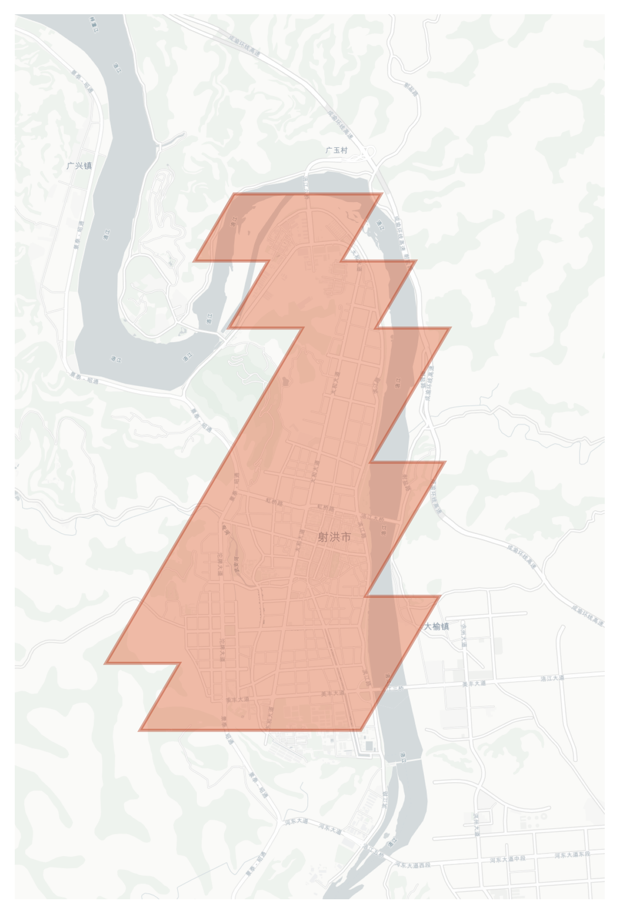 Shehong geographic map
