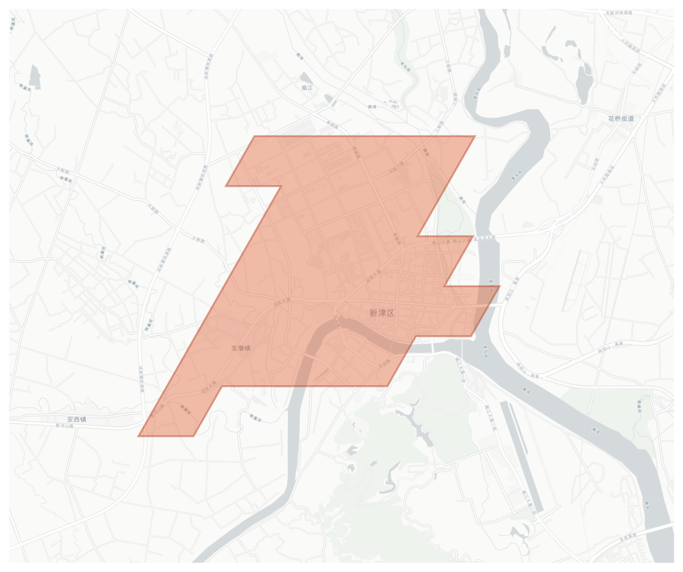 Xinjin geographic map