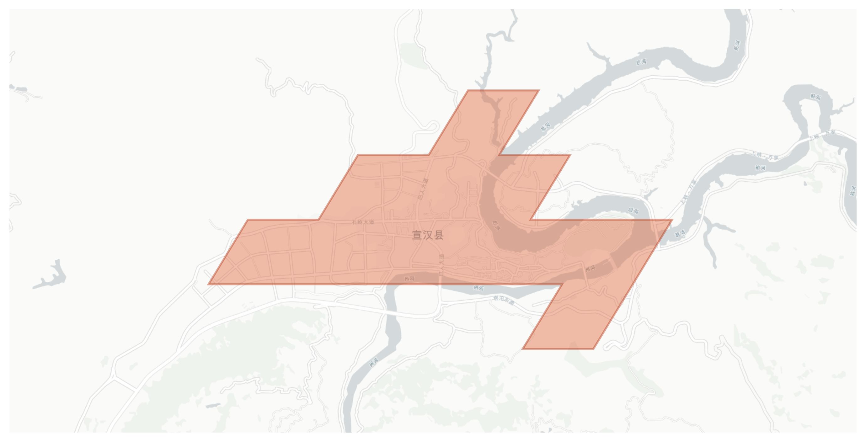 Xuanhan geographic map