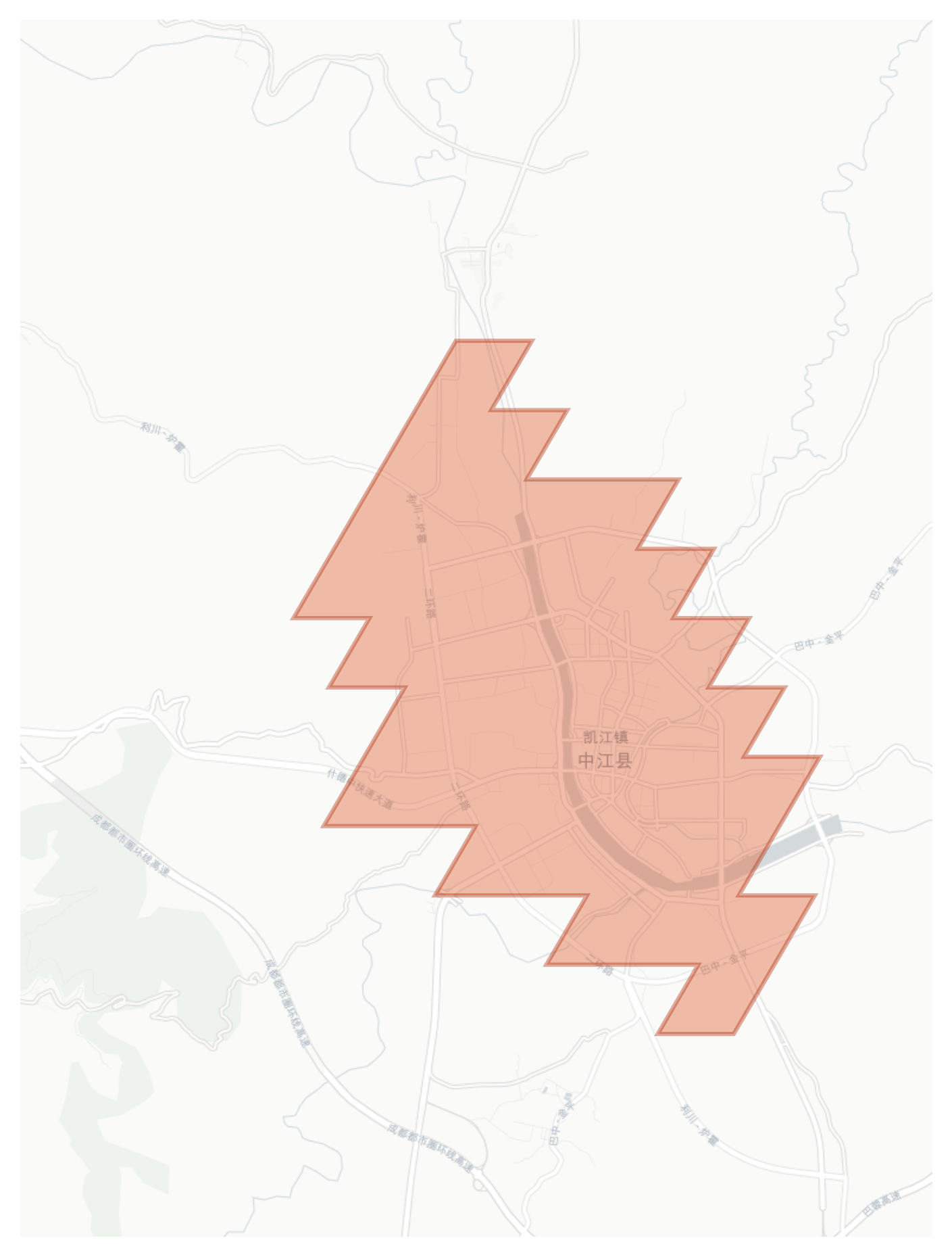Zhongjiang geographic map