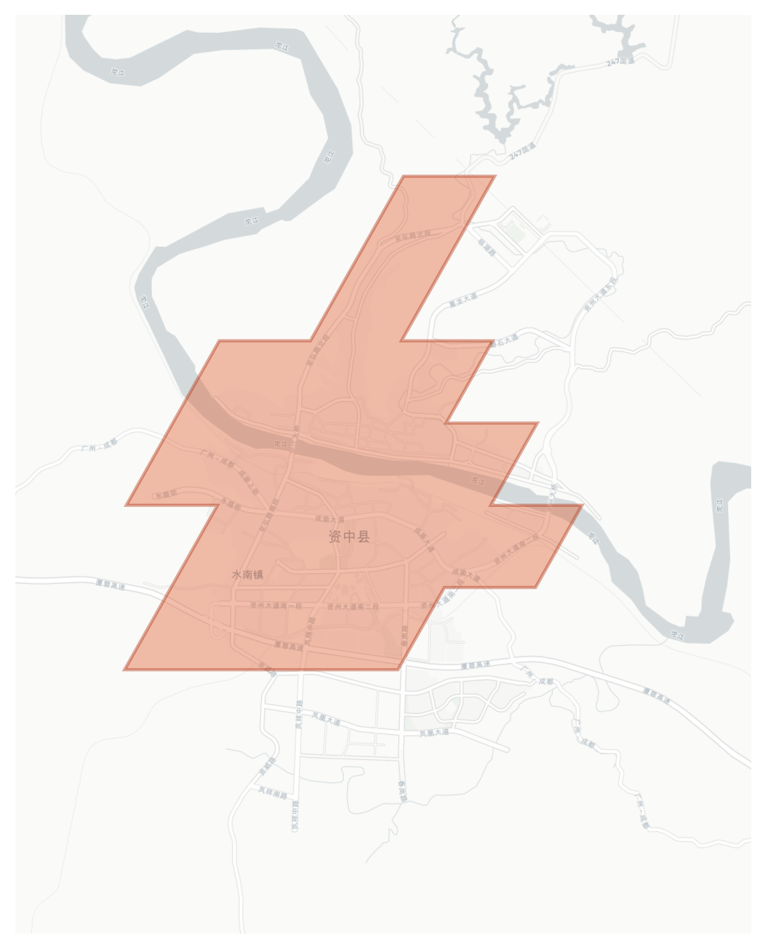 Zizhong geographic map