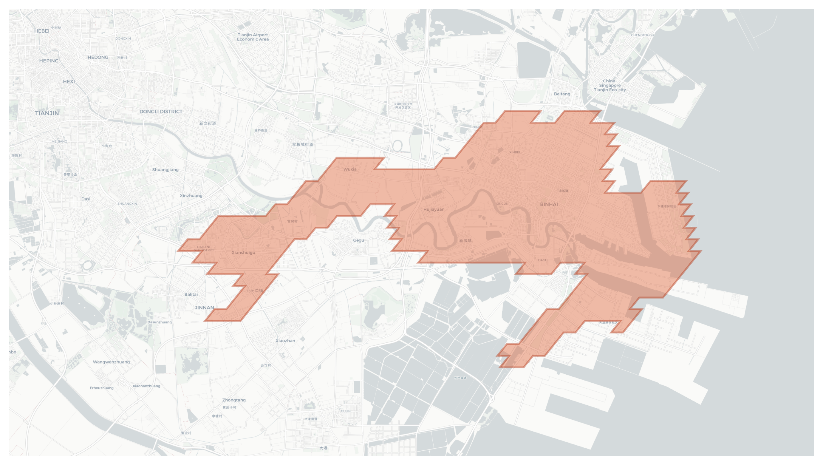 Binhai New Area geographic map