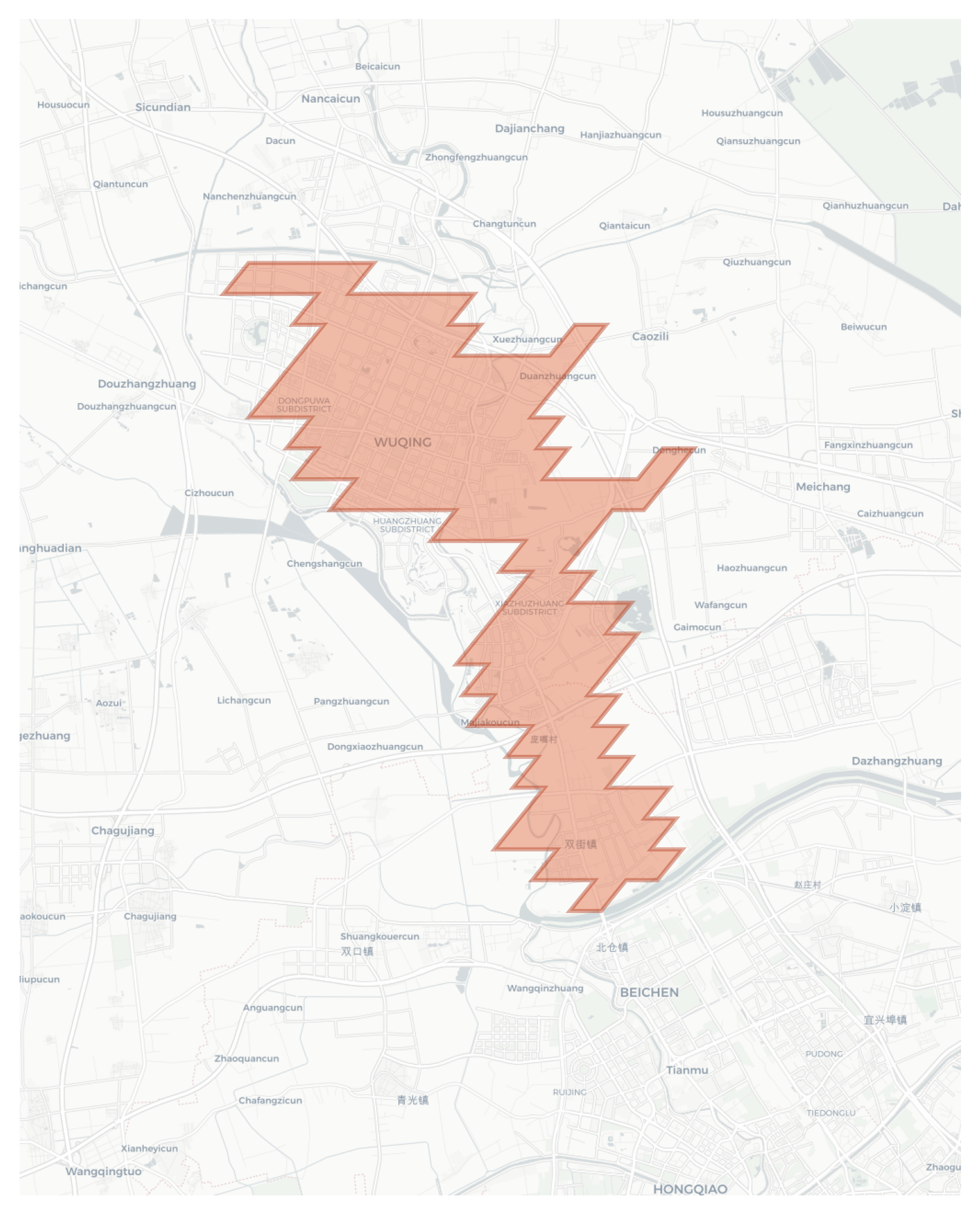 Wuqing geographic map