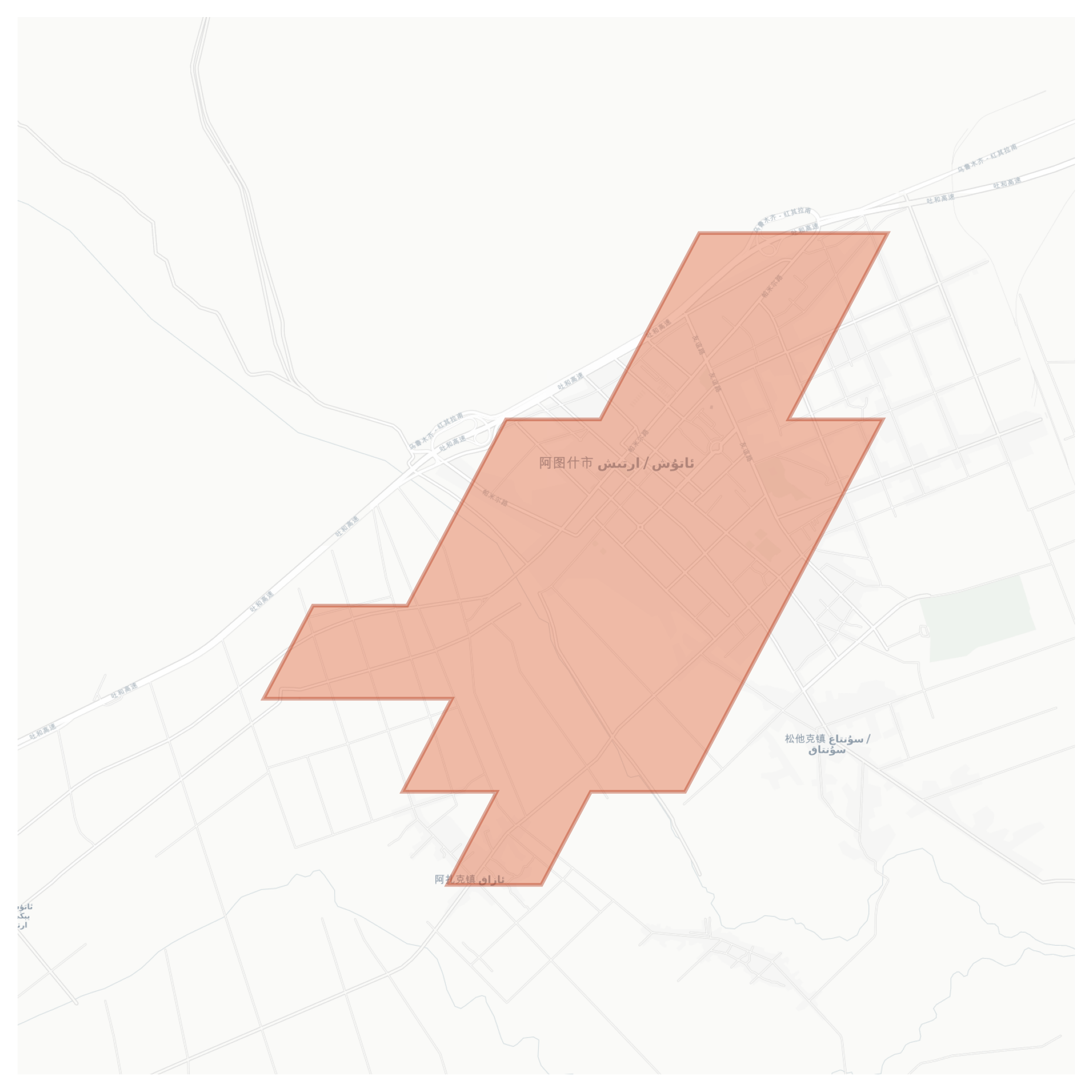 Artush geographic map