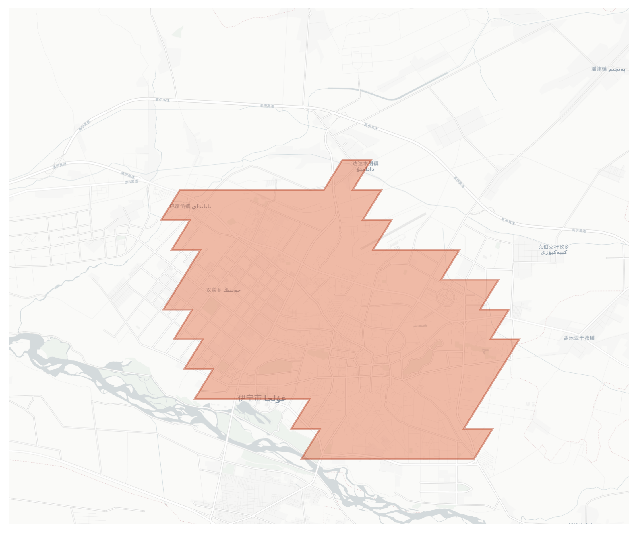 Yining/Qulja geographic map
