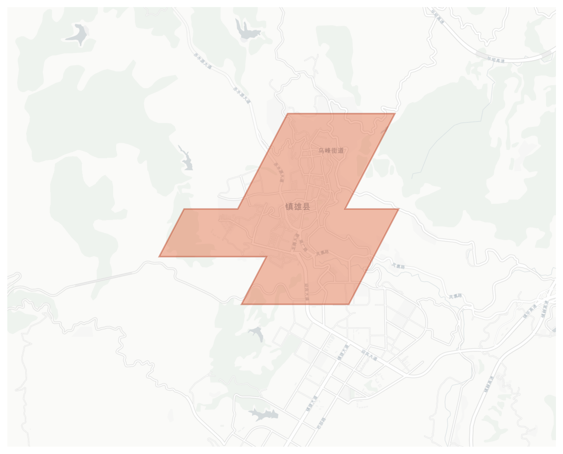 Zhenxiong geographic map