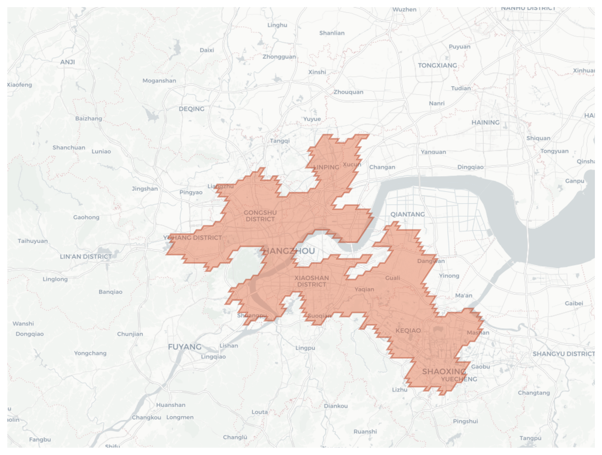 Hangzhou geographic map
