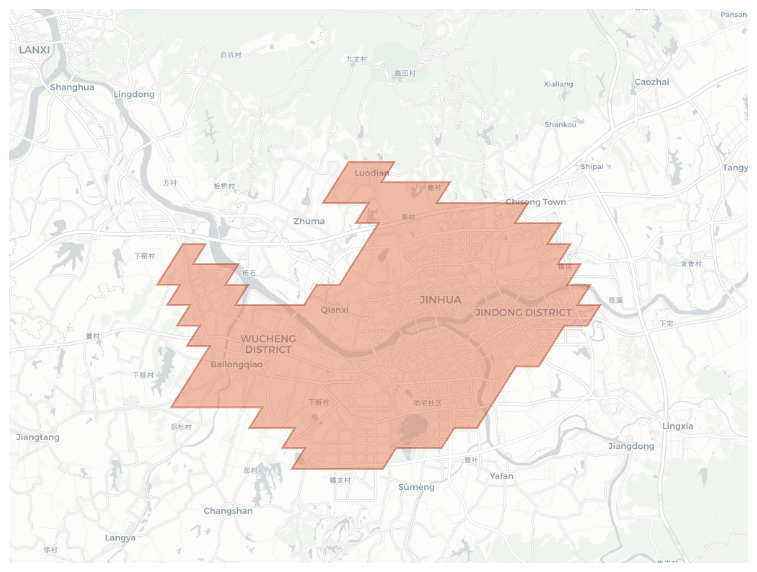 Jinhua geographic map