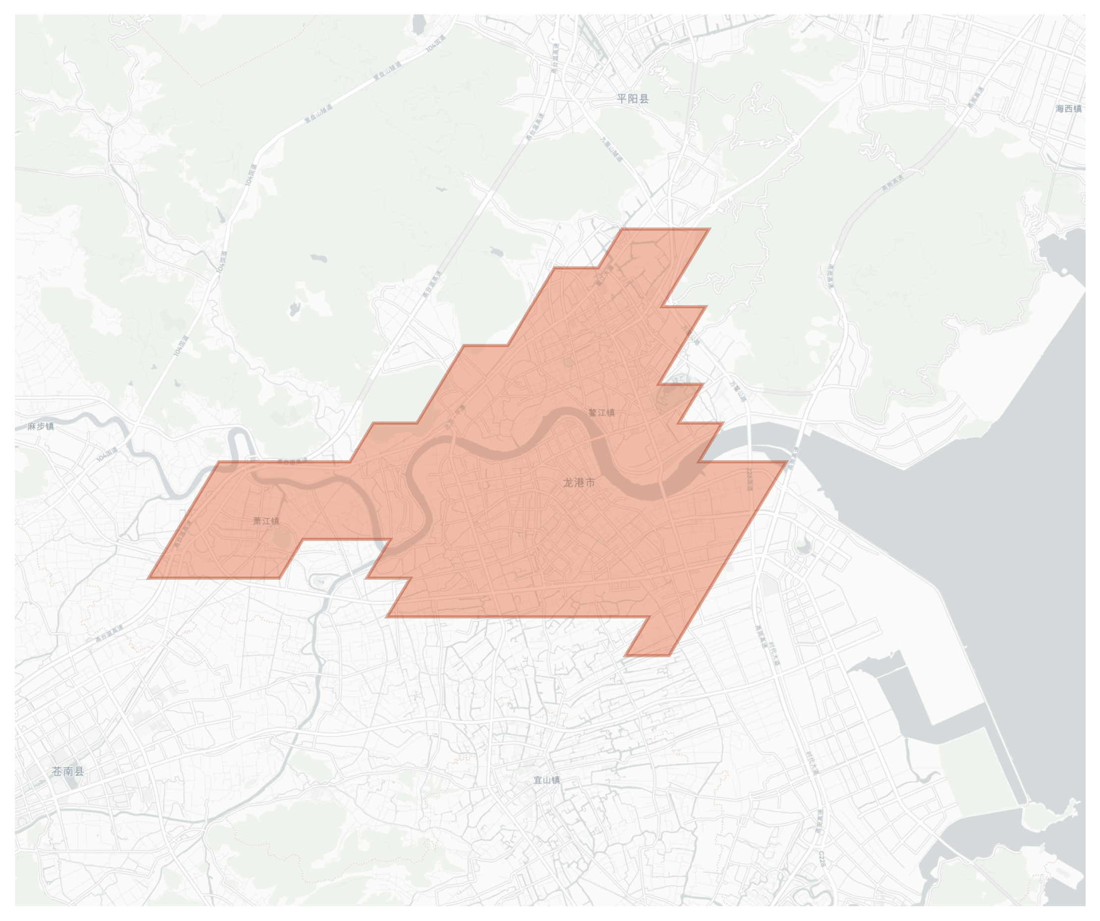 Longgang geographic map