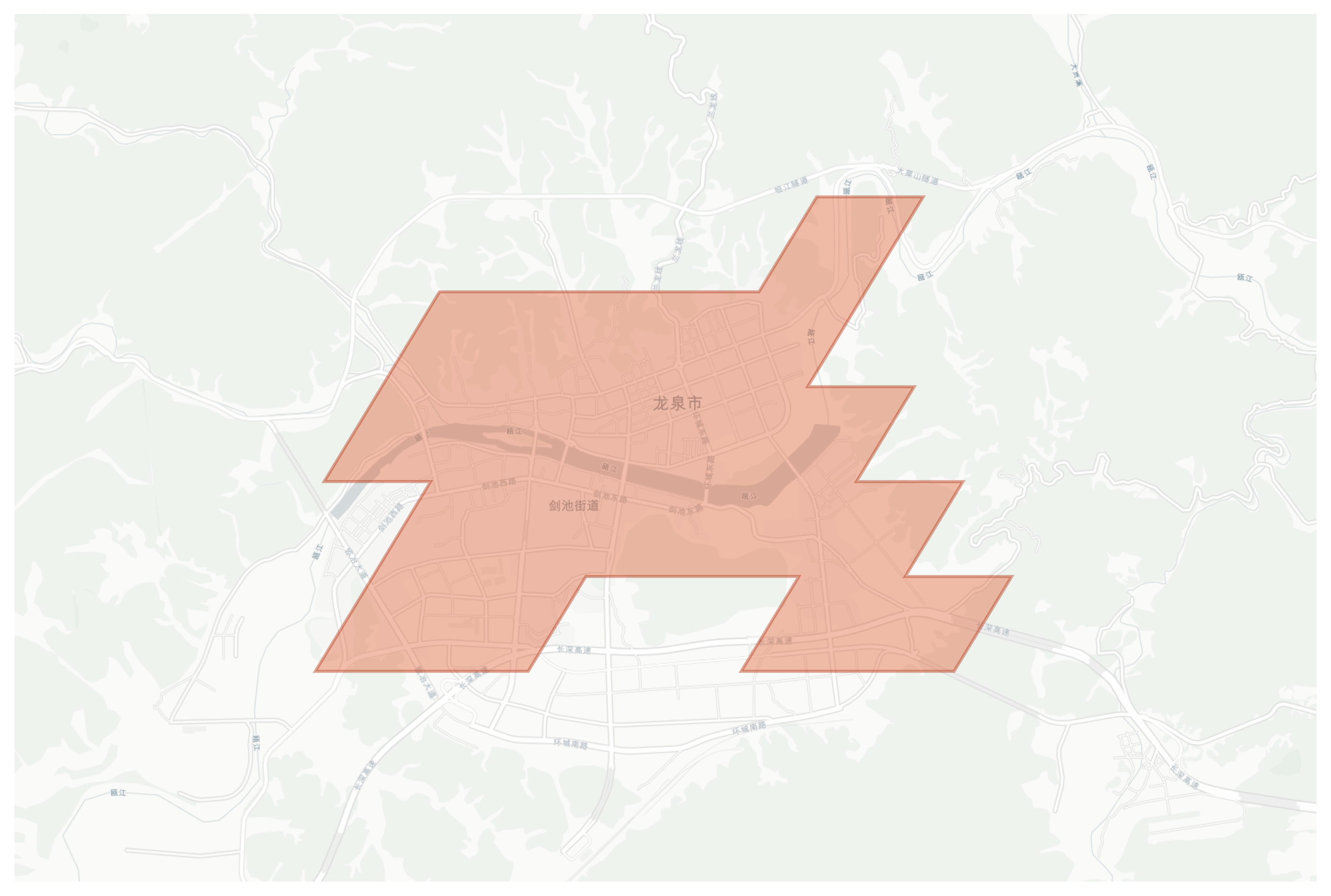 Longquan geographic map