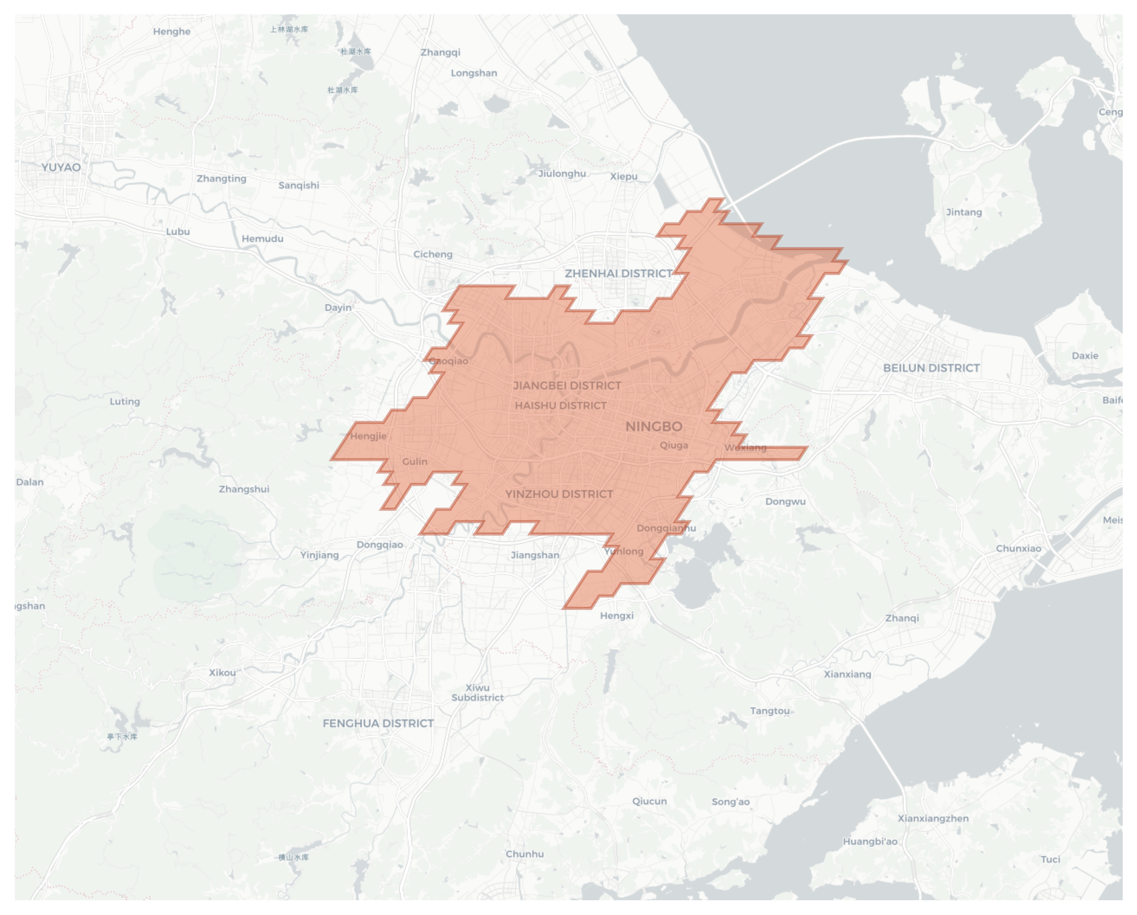 Ningbo geographic map