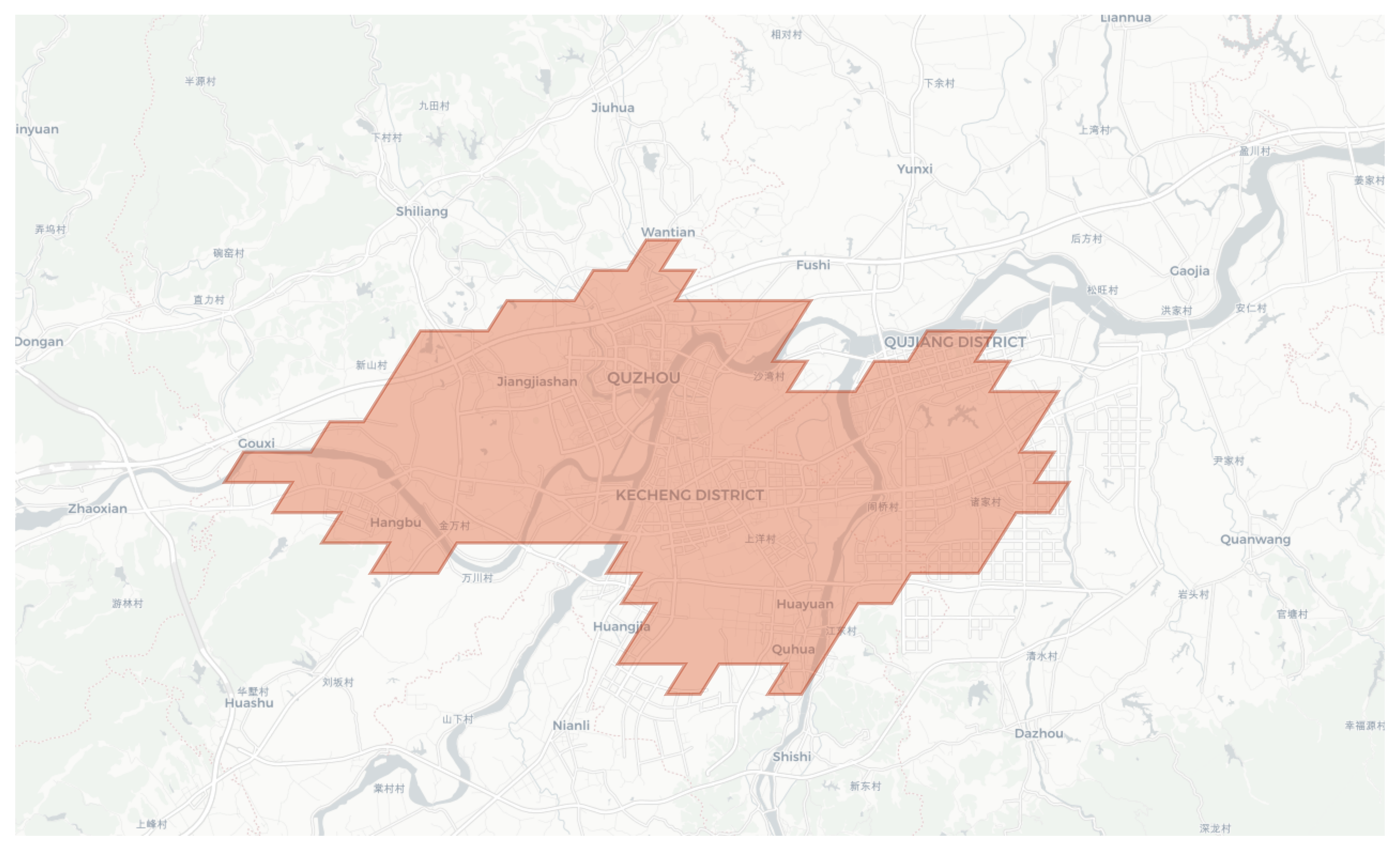 Quzhou geographic map