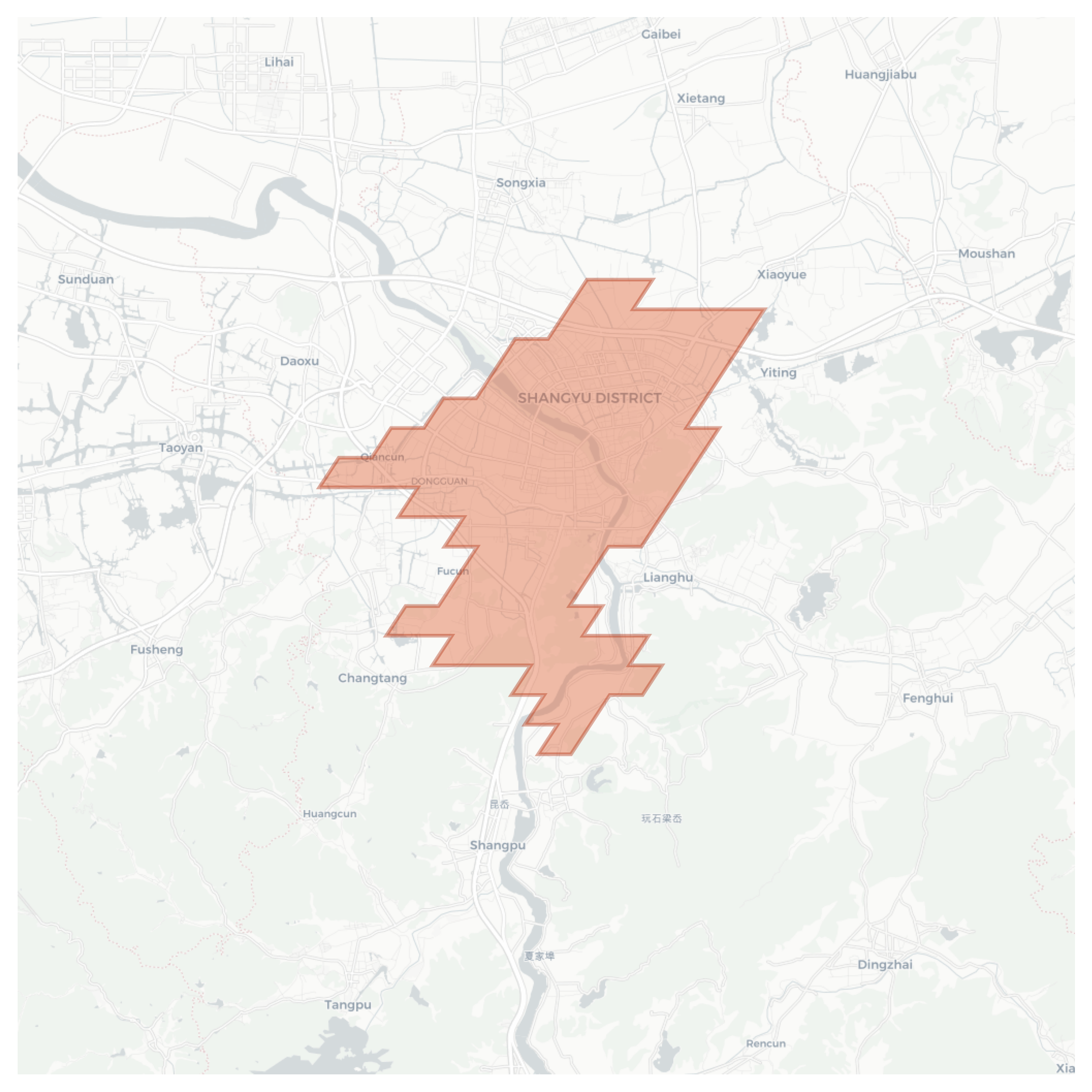 Shangyu District geographic map