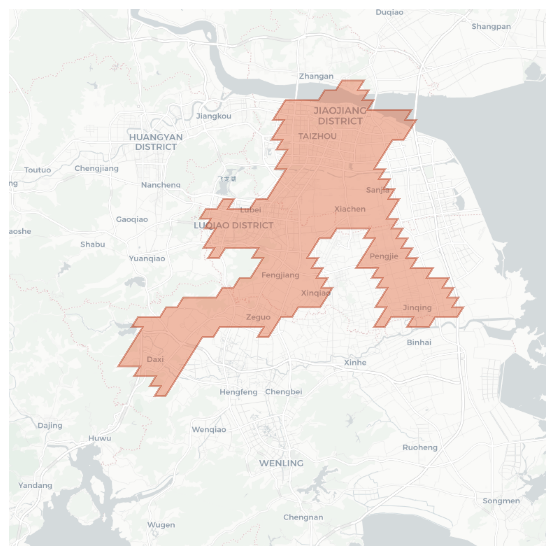 Taizhou geographic map