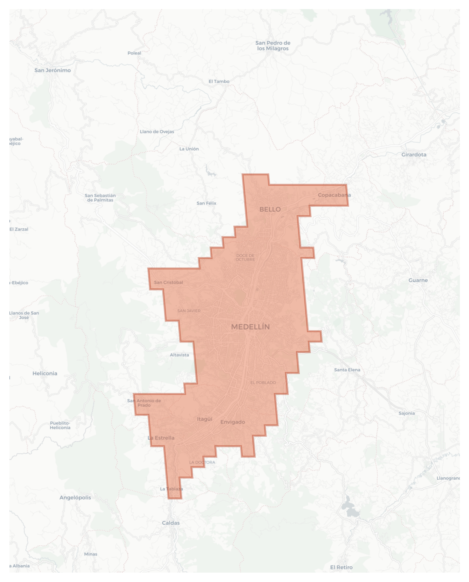 Medellín geographic map
