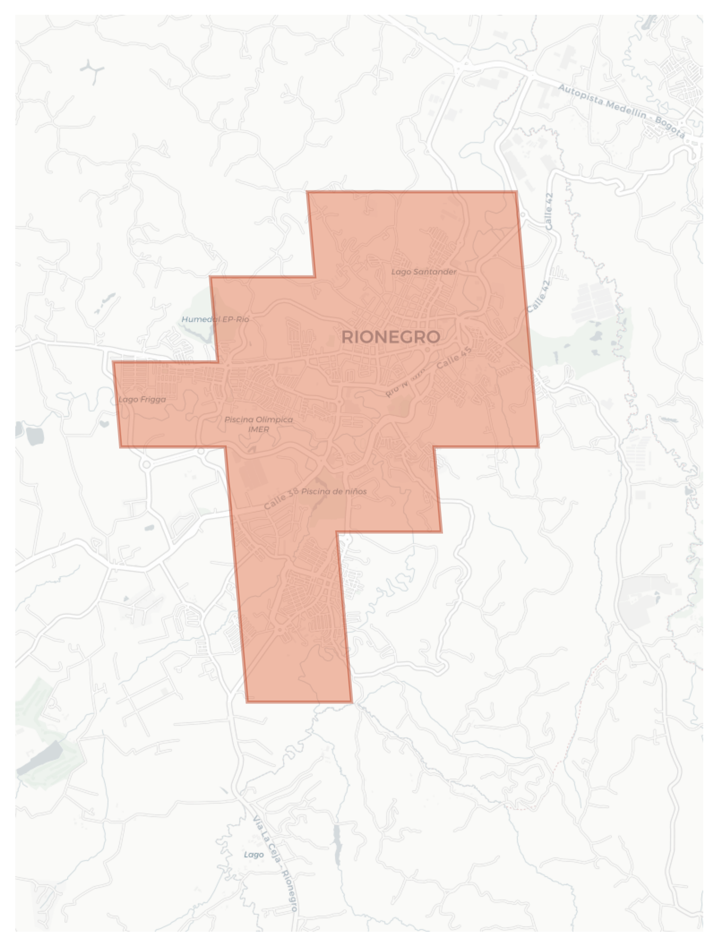 Rionegro geographic map