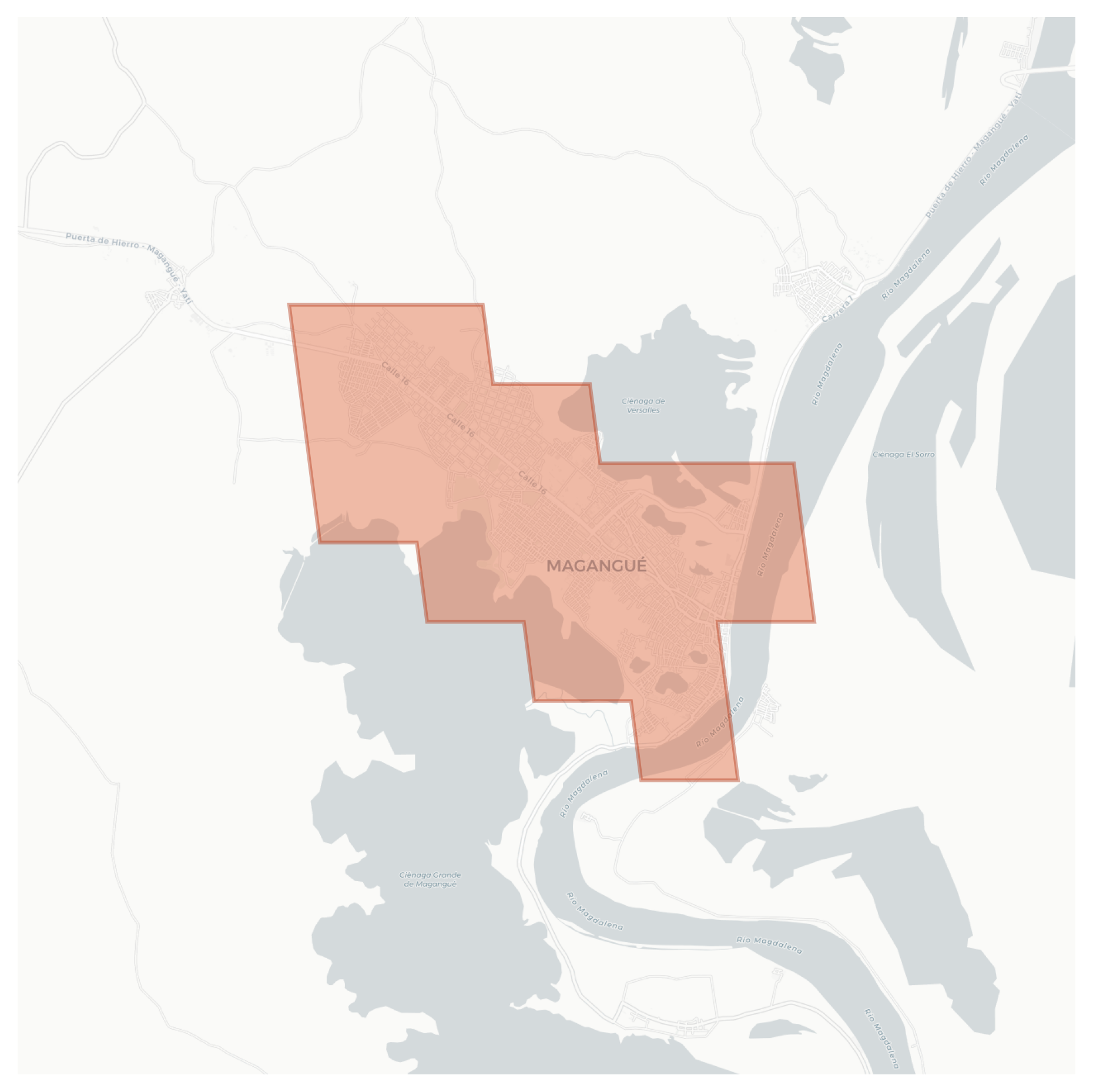 Magangué geographic map