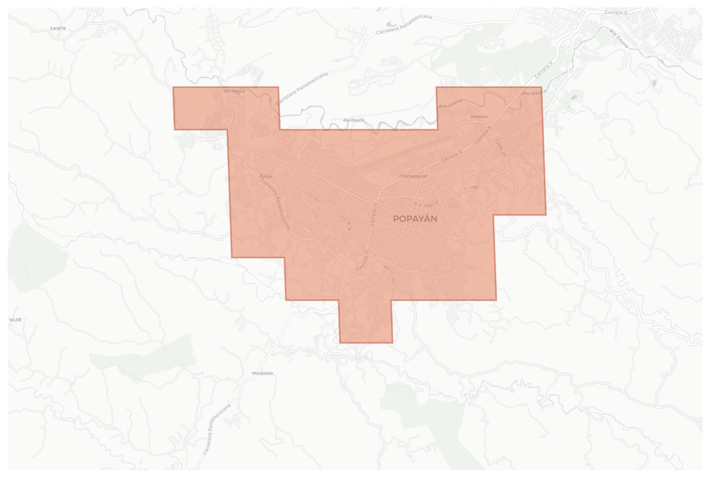 Popayán geographic map
