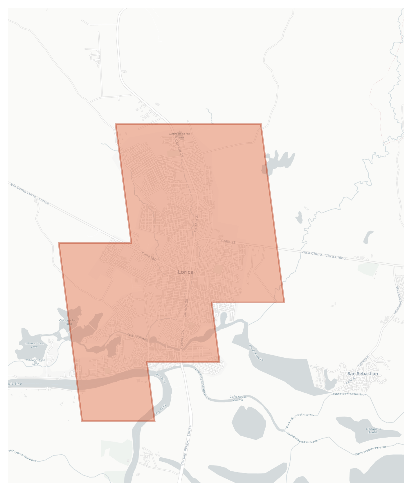 Lorica geographic map