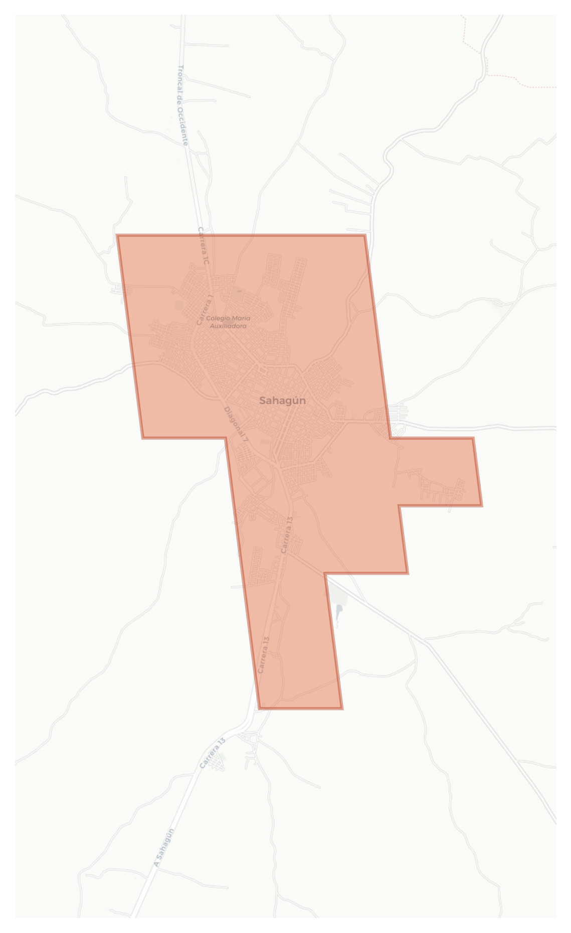 Sahagún geographic map