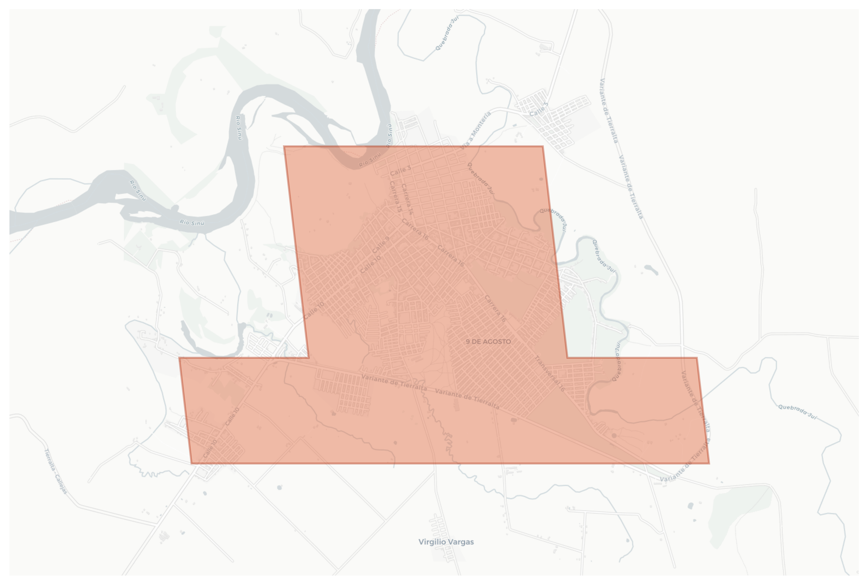 Tierralta geographic map