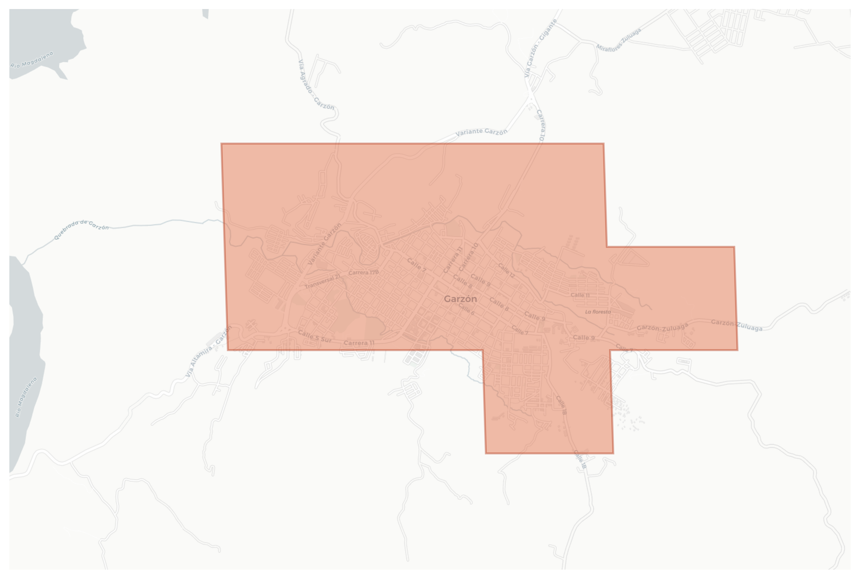 Garzón geographic map