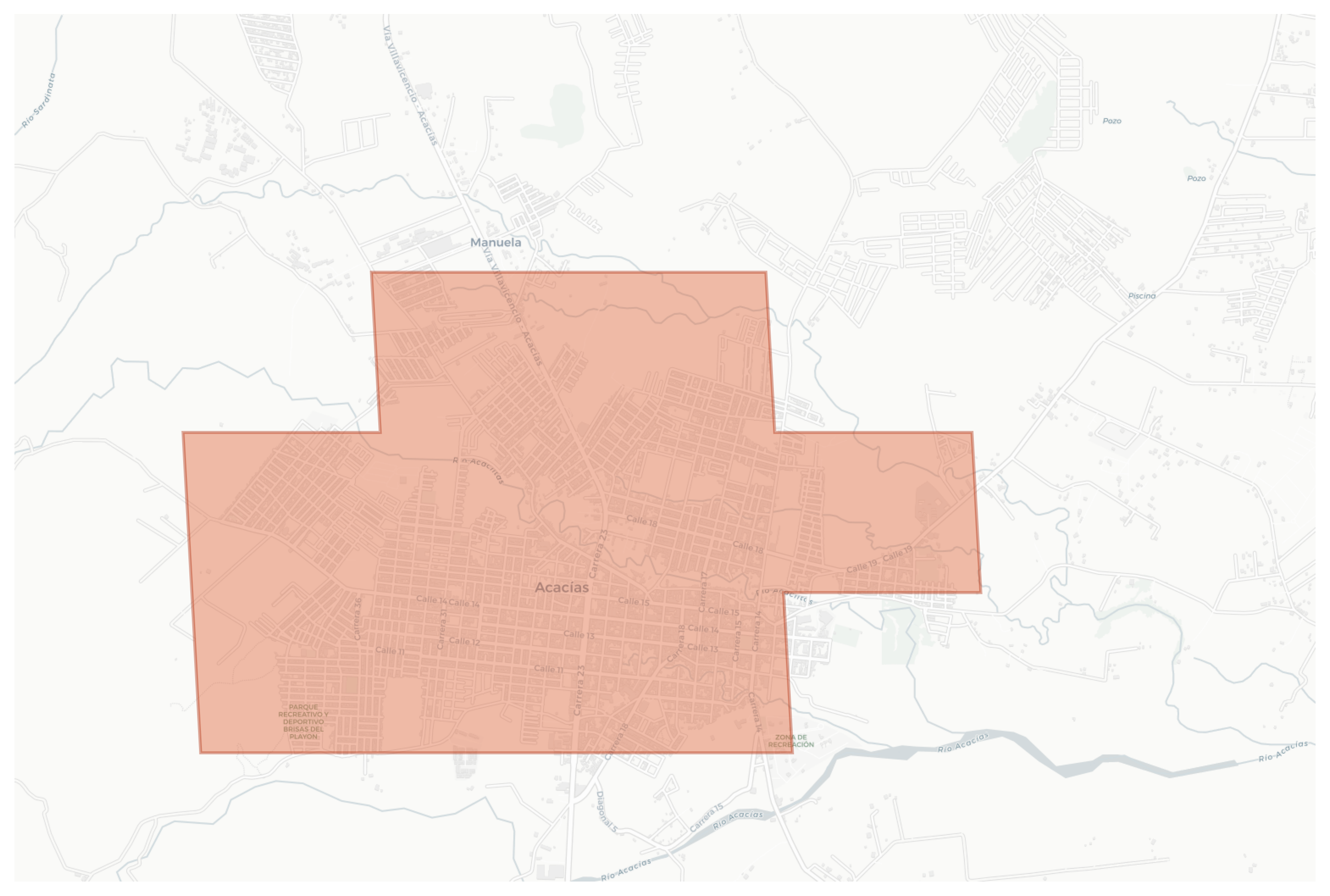 Acacías geographic map
