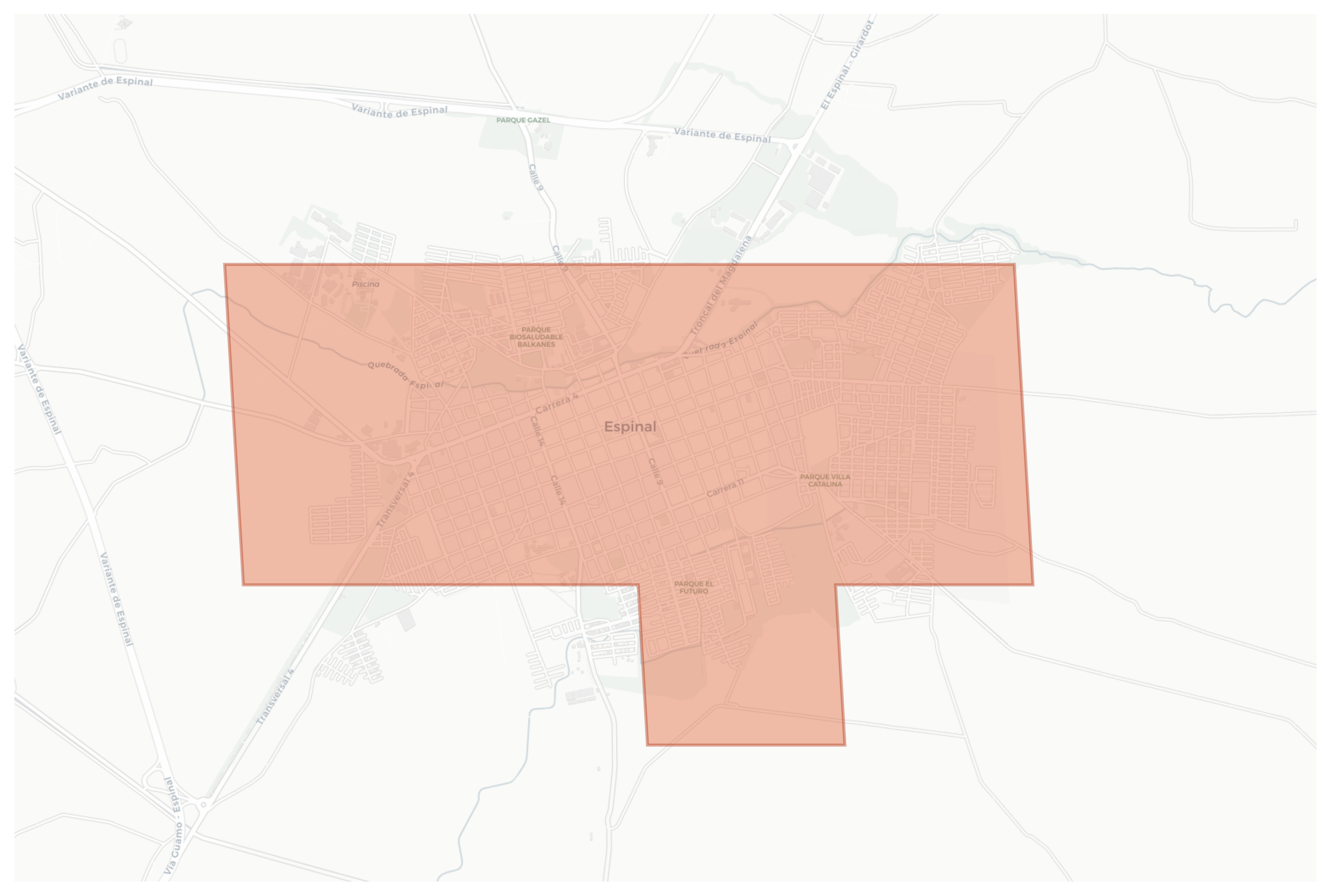 Espinal geographic map