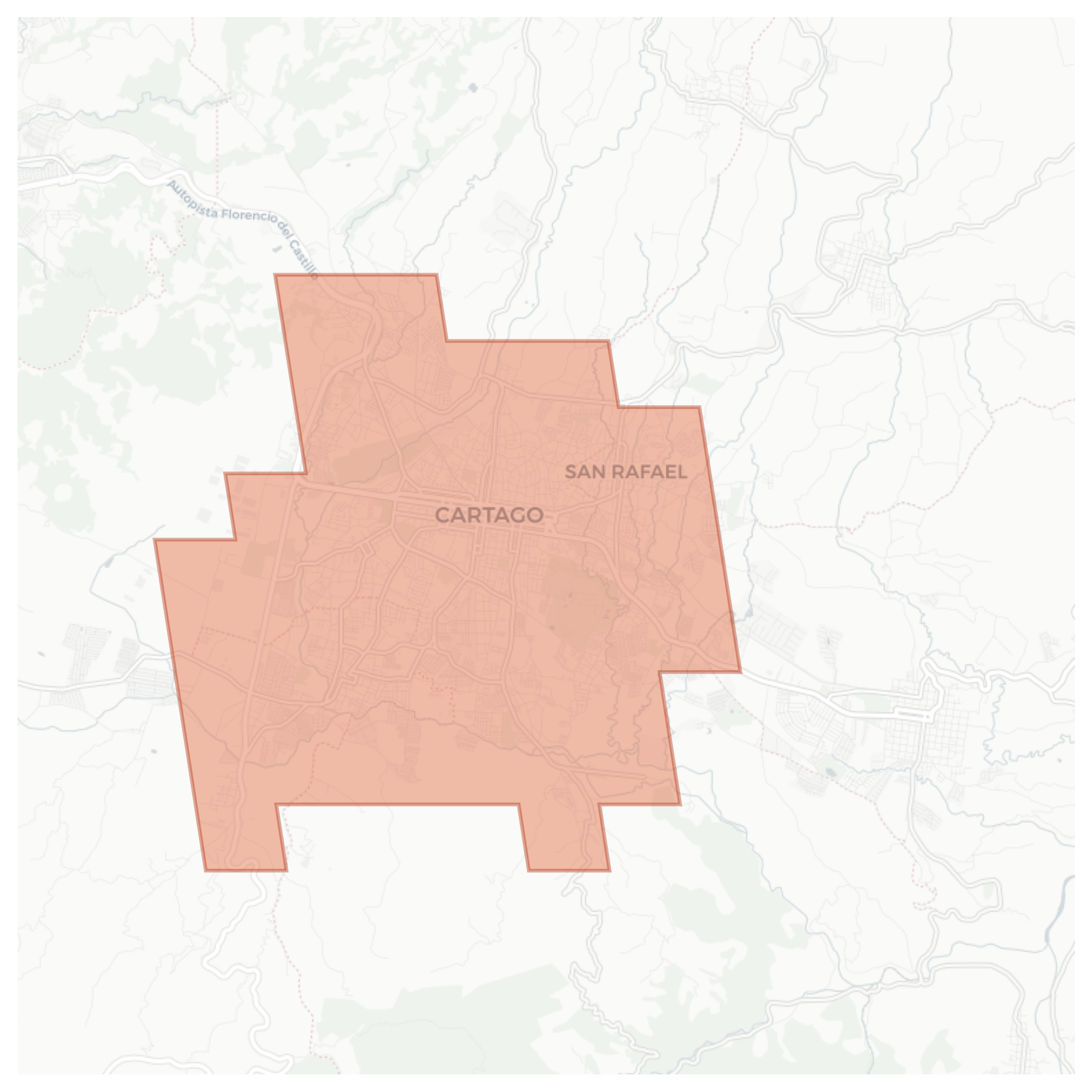 Cartago geographic map