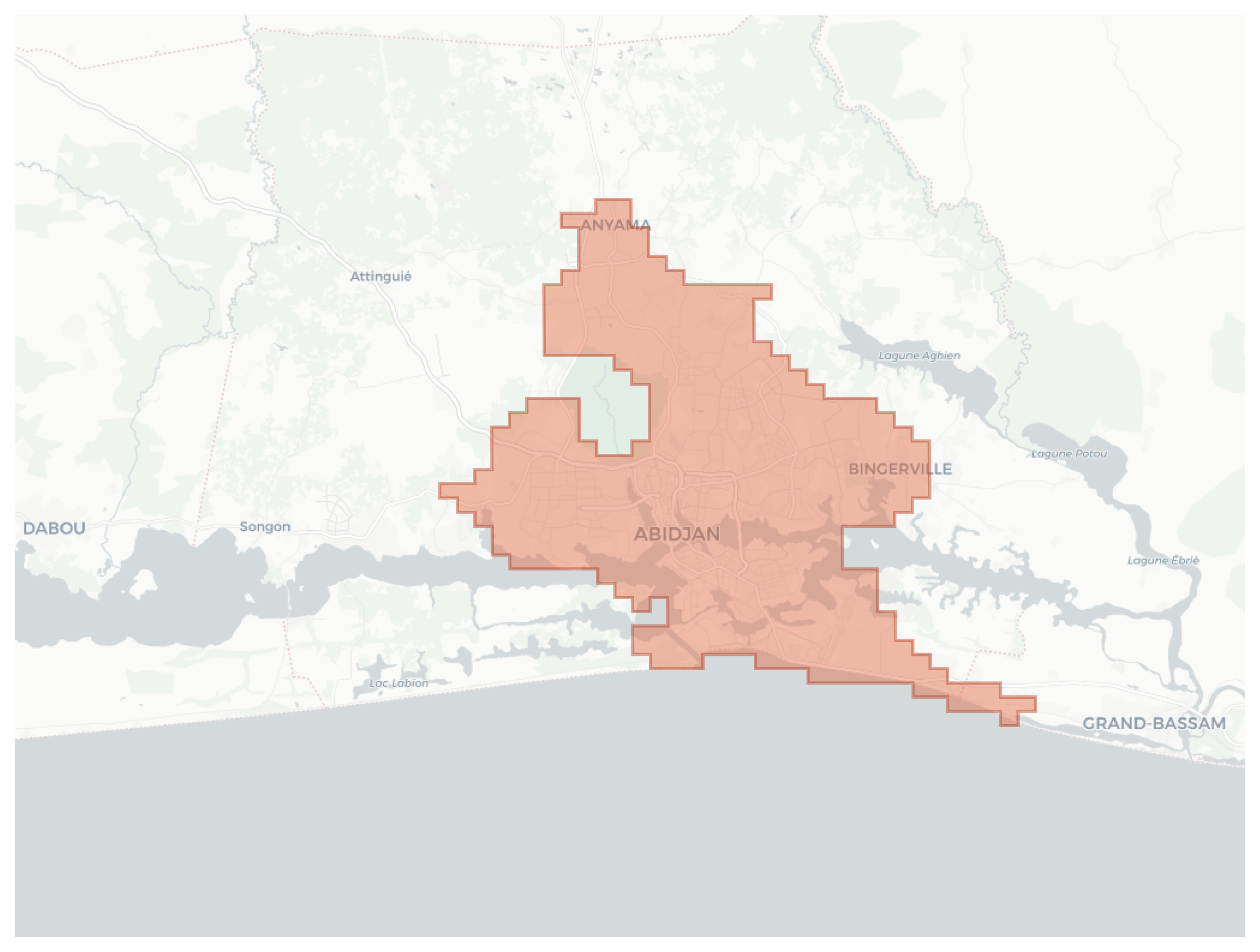 Abidjan geographic map