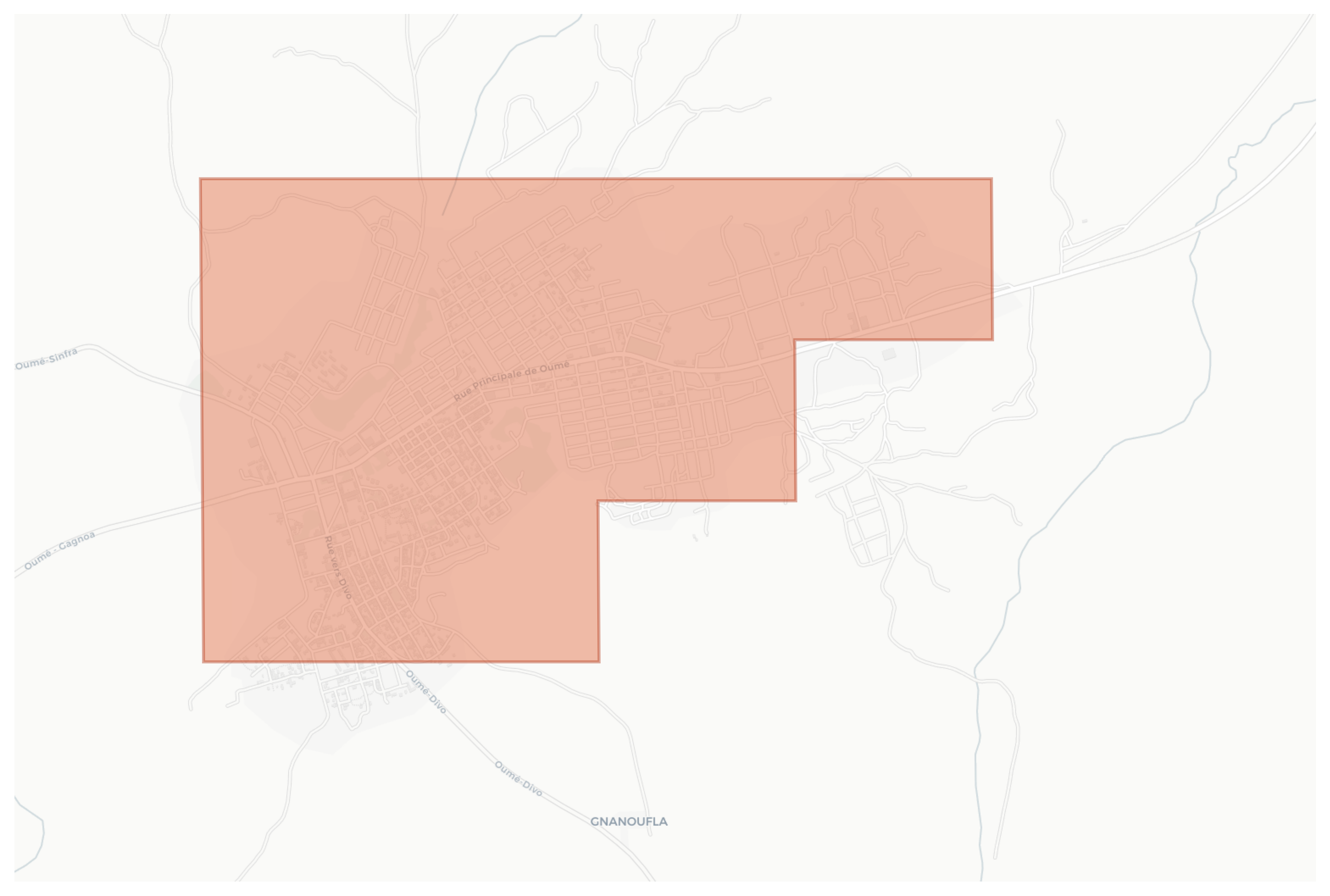 Oumé geographic map