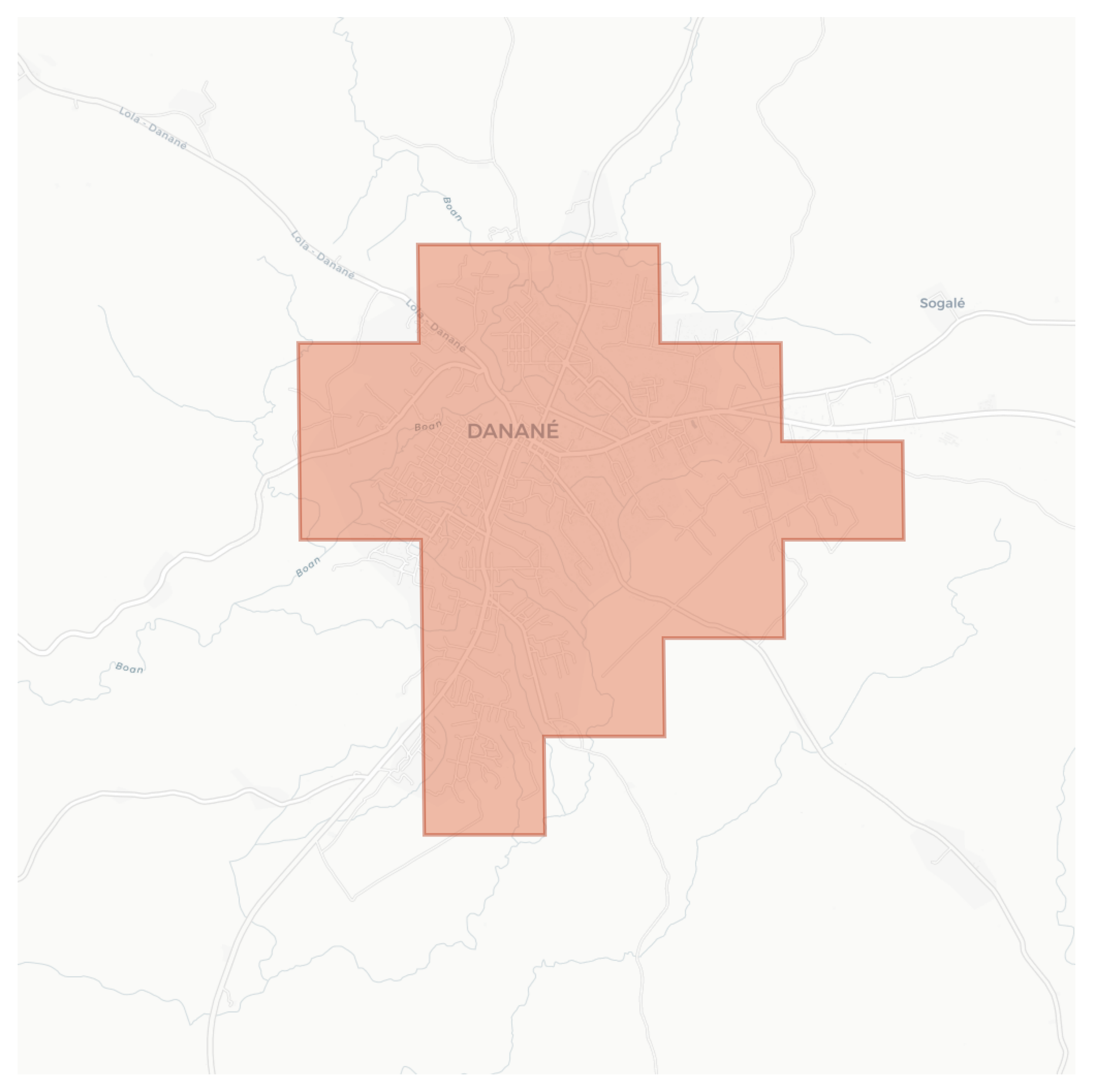 Danané geographic map