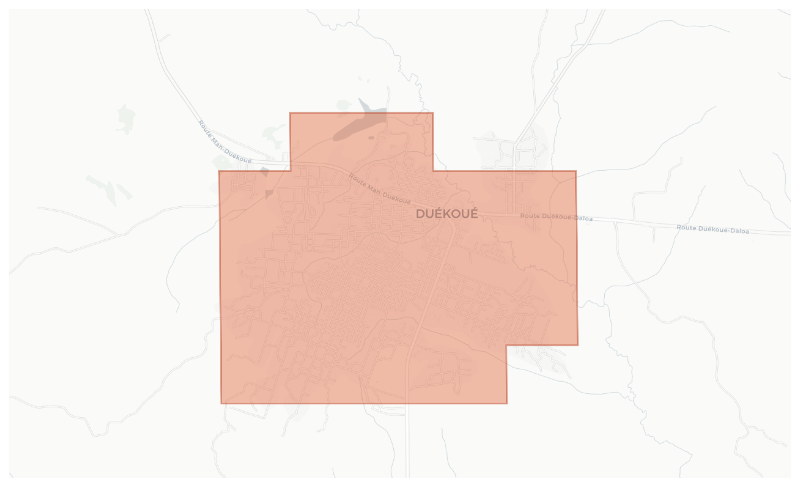 Duekoue geographic map