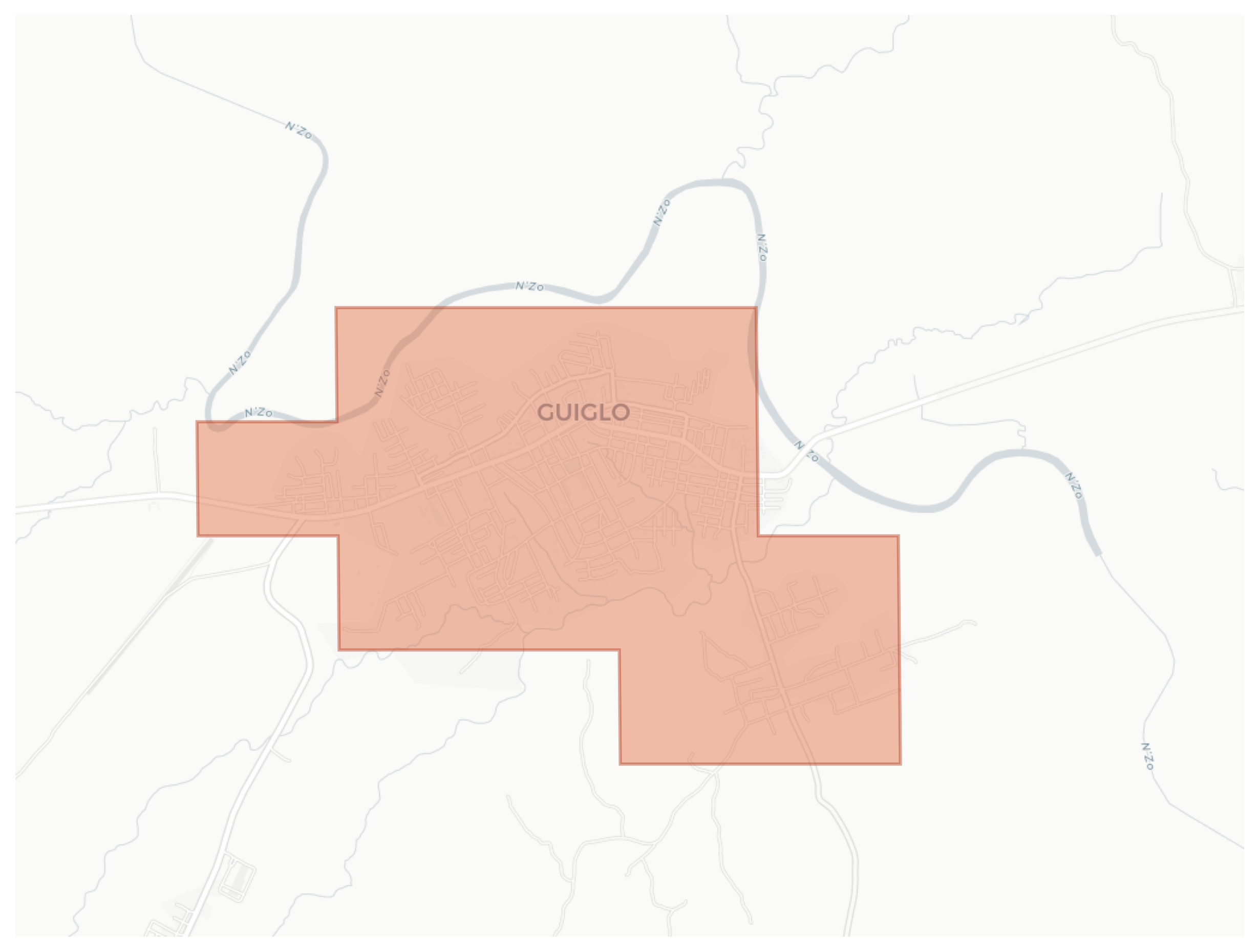 Guiglo geographic map