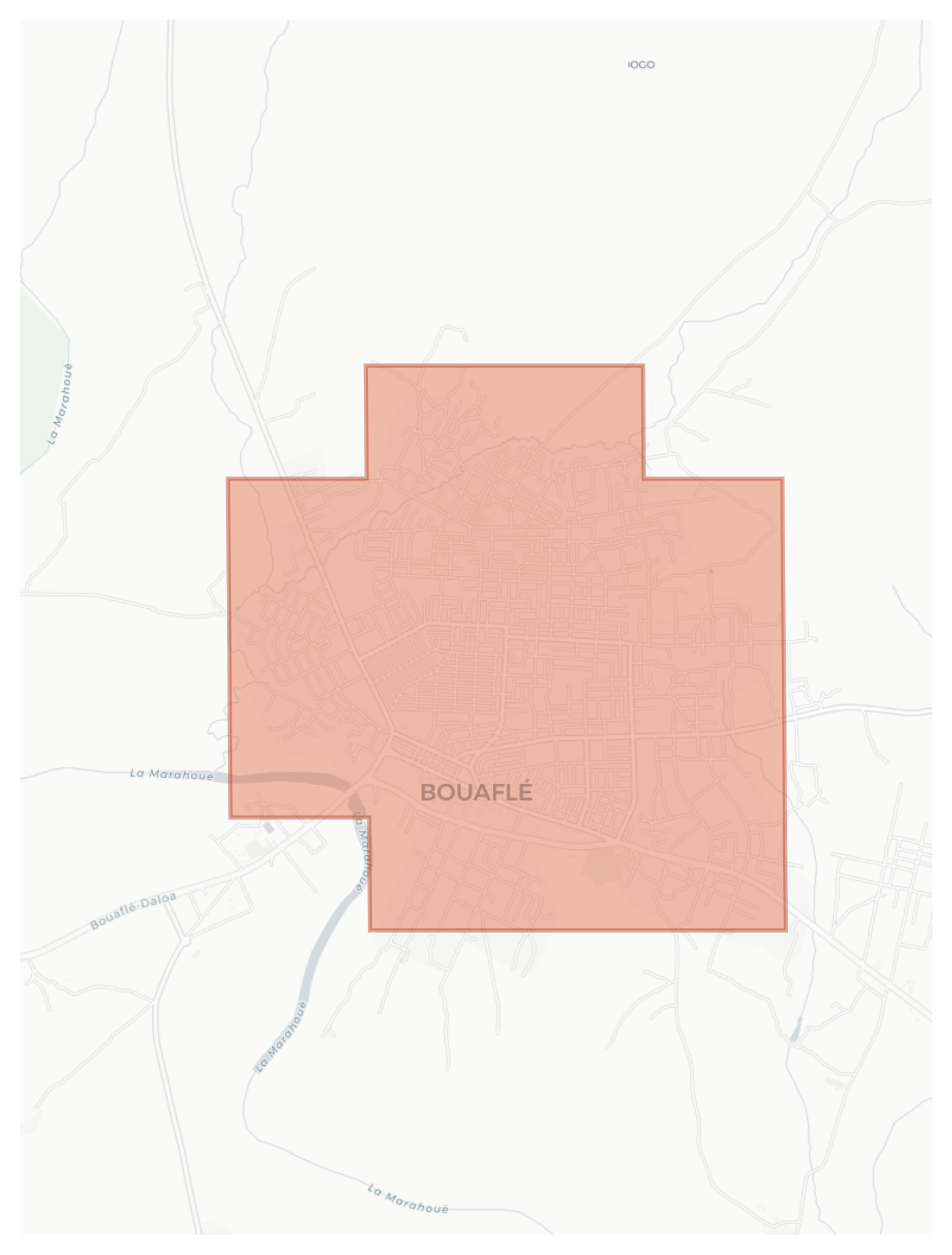 Bouaflé geographic map