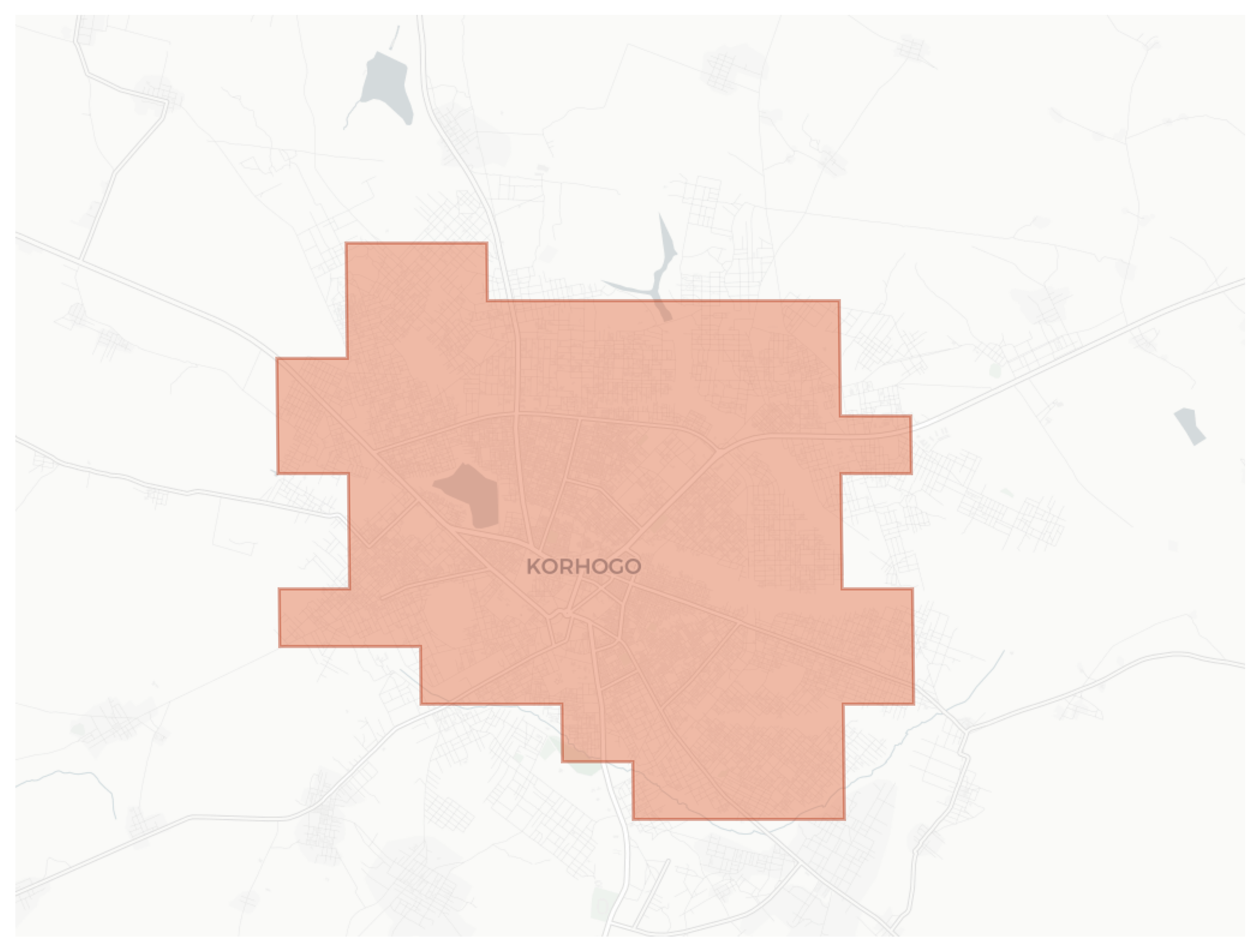Korhogo geographic map