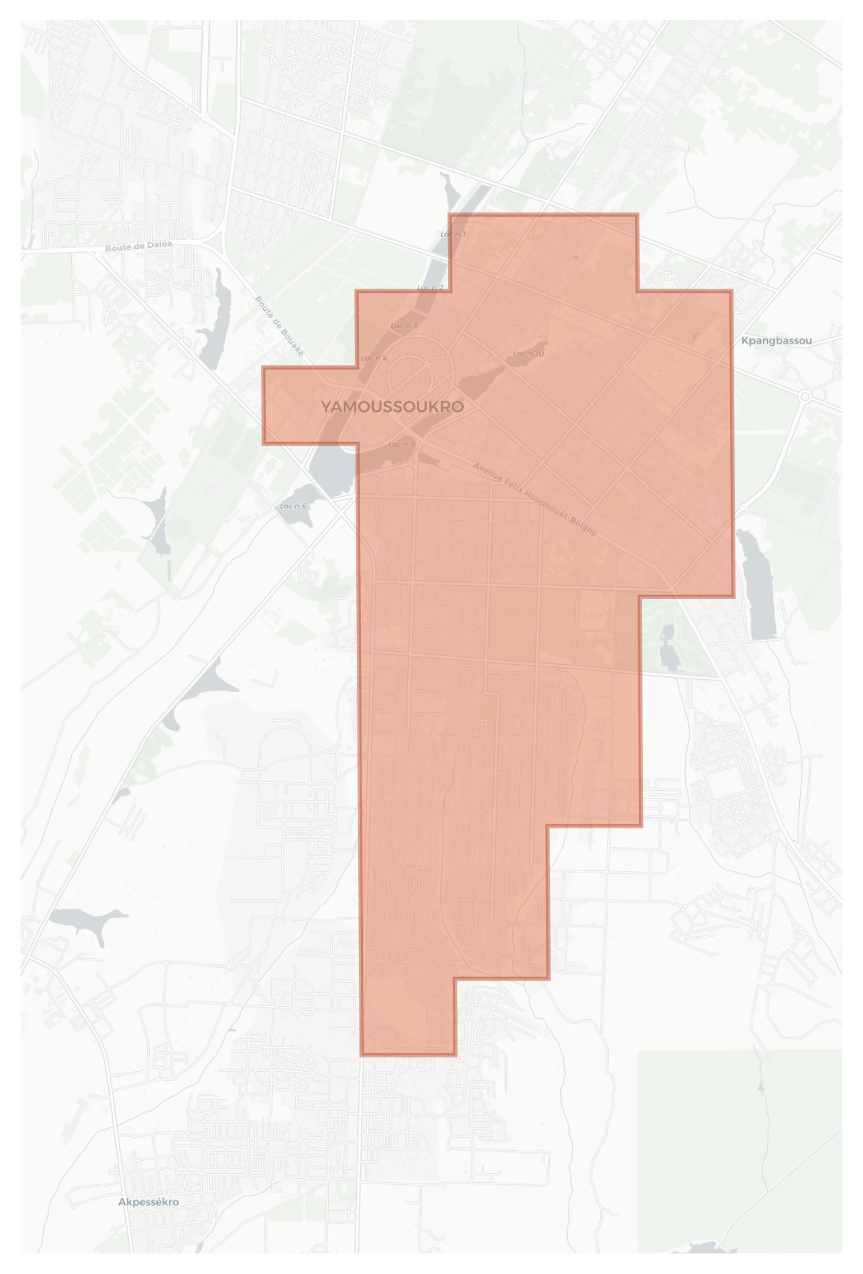 Yamoussoukro geographic map