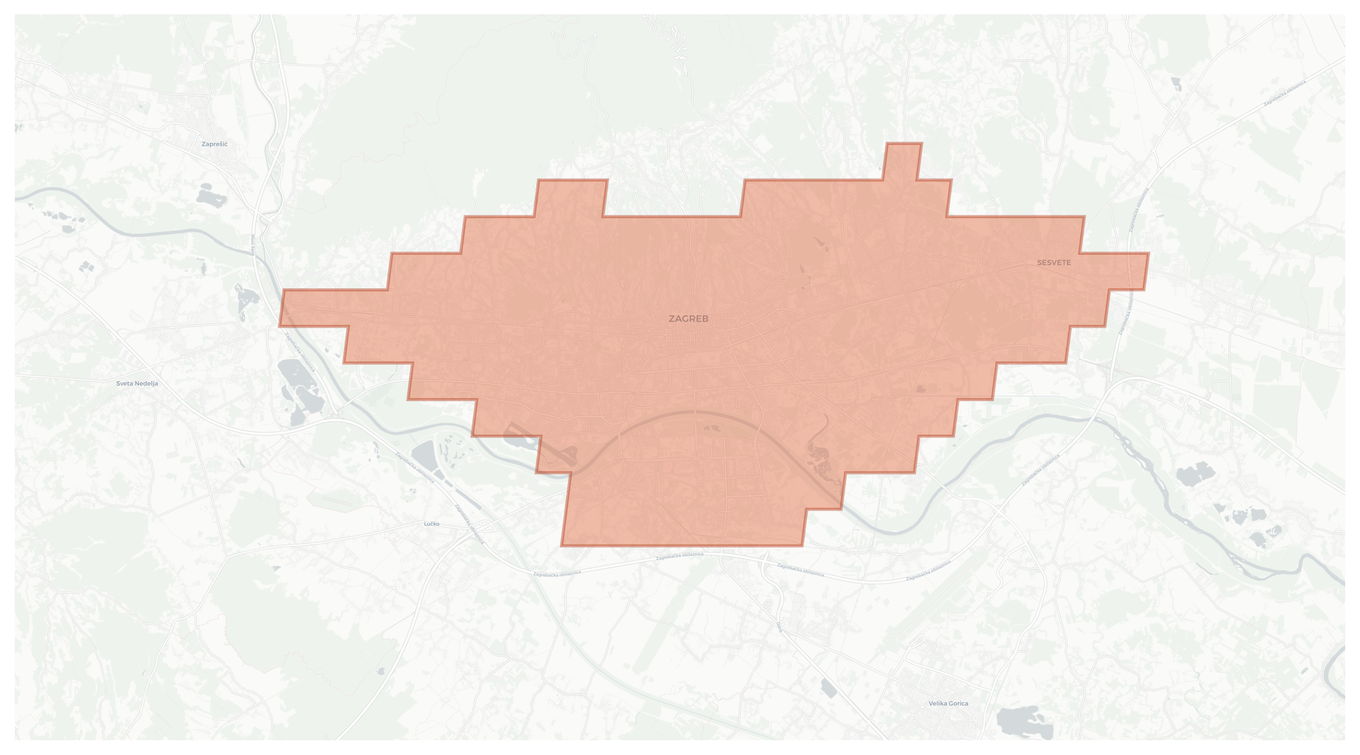 Zagreb geographic map