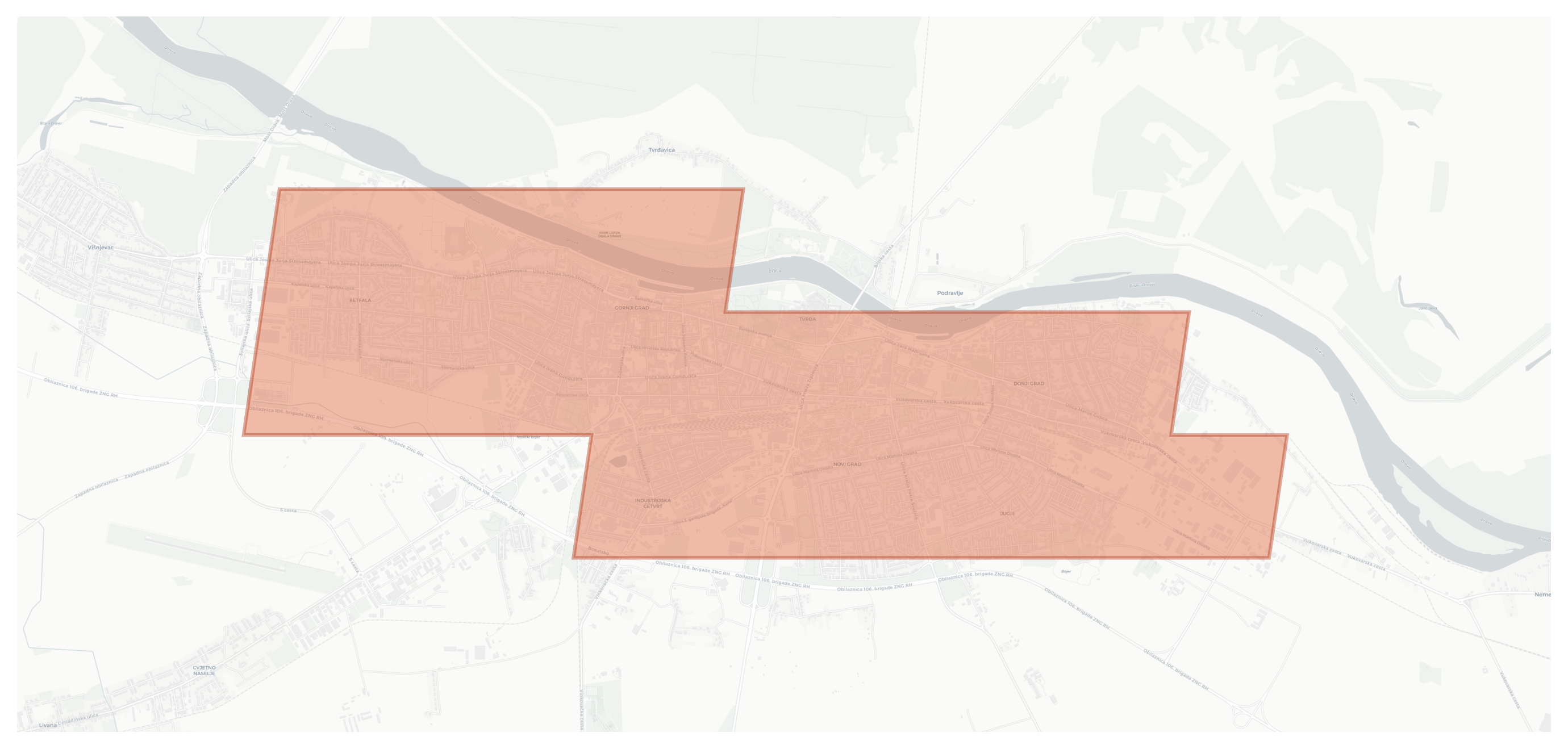 Osijek geographic map