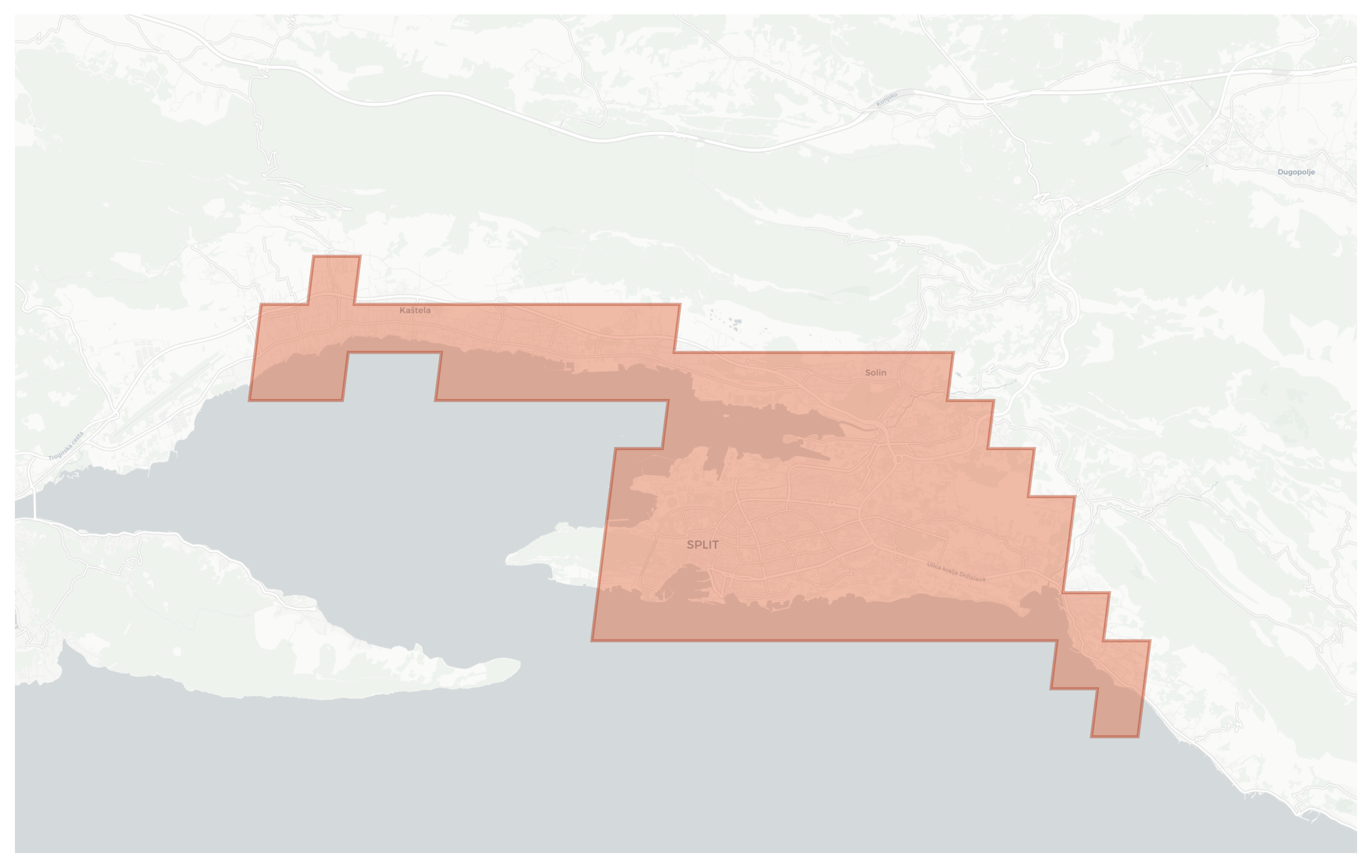 Split geographic map