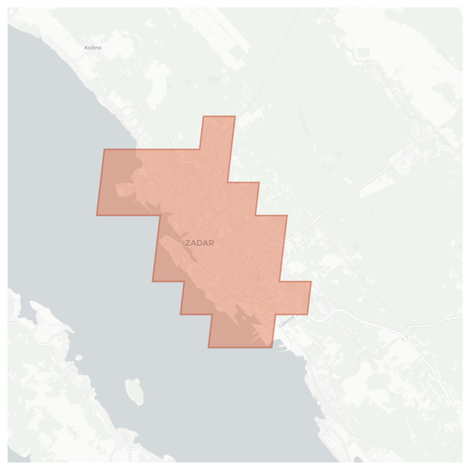 Zadar geographic map