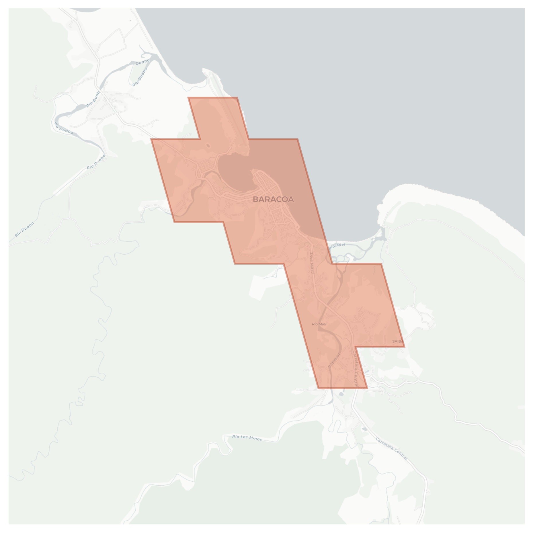 Baracoa geographic map