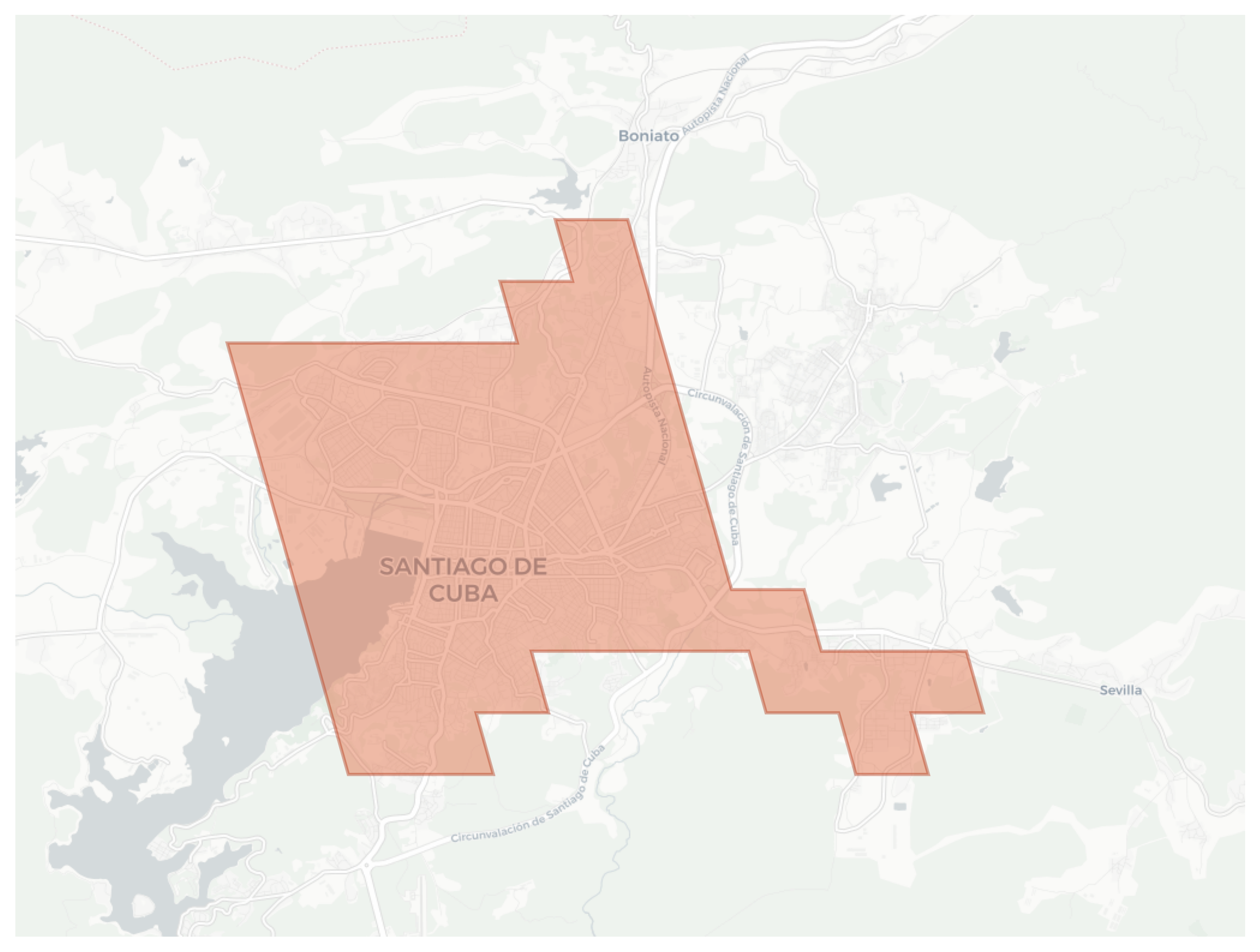 Santiago de Cuba geographic map