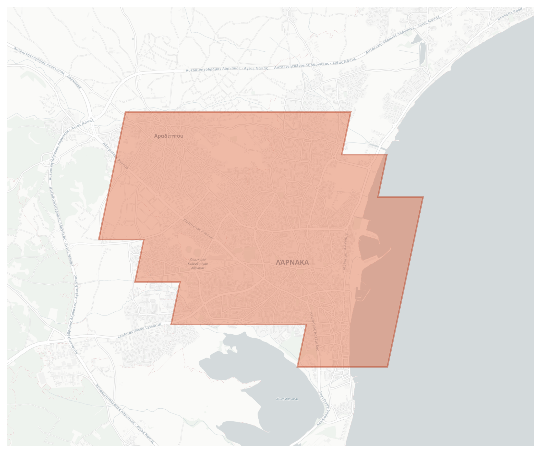 Larnaca geographic map