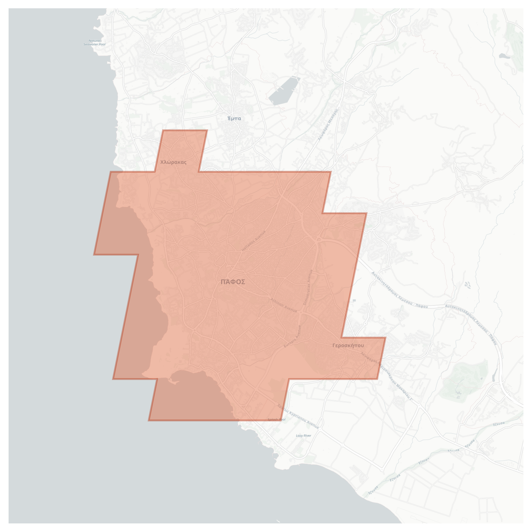 Pafos geographic map