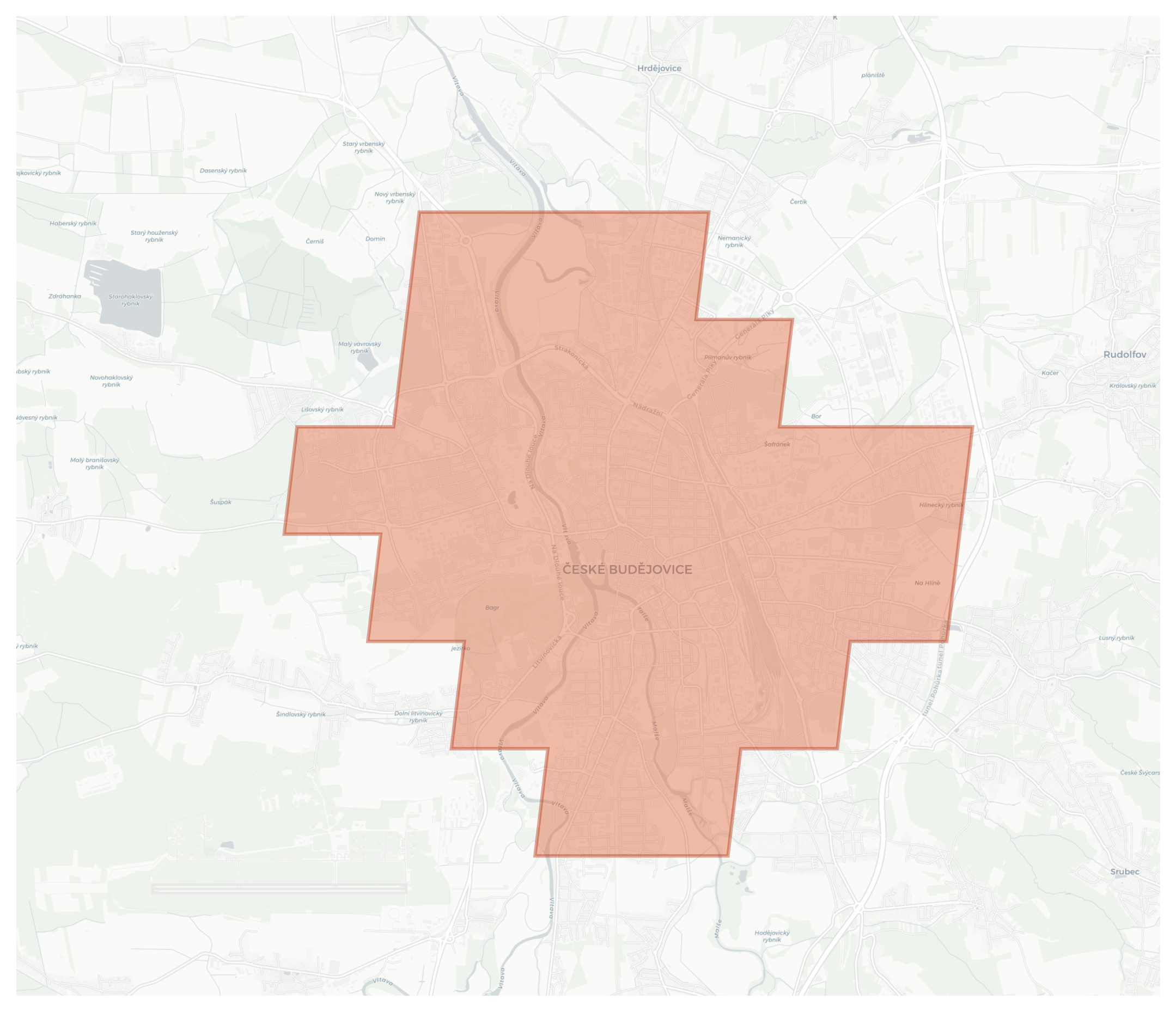 České Budějovice geographic map
