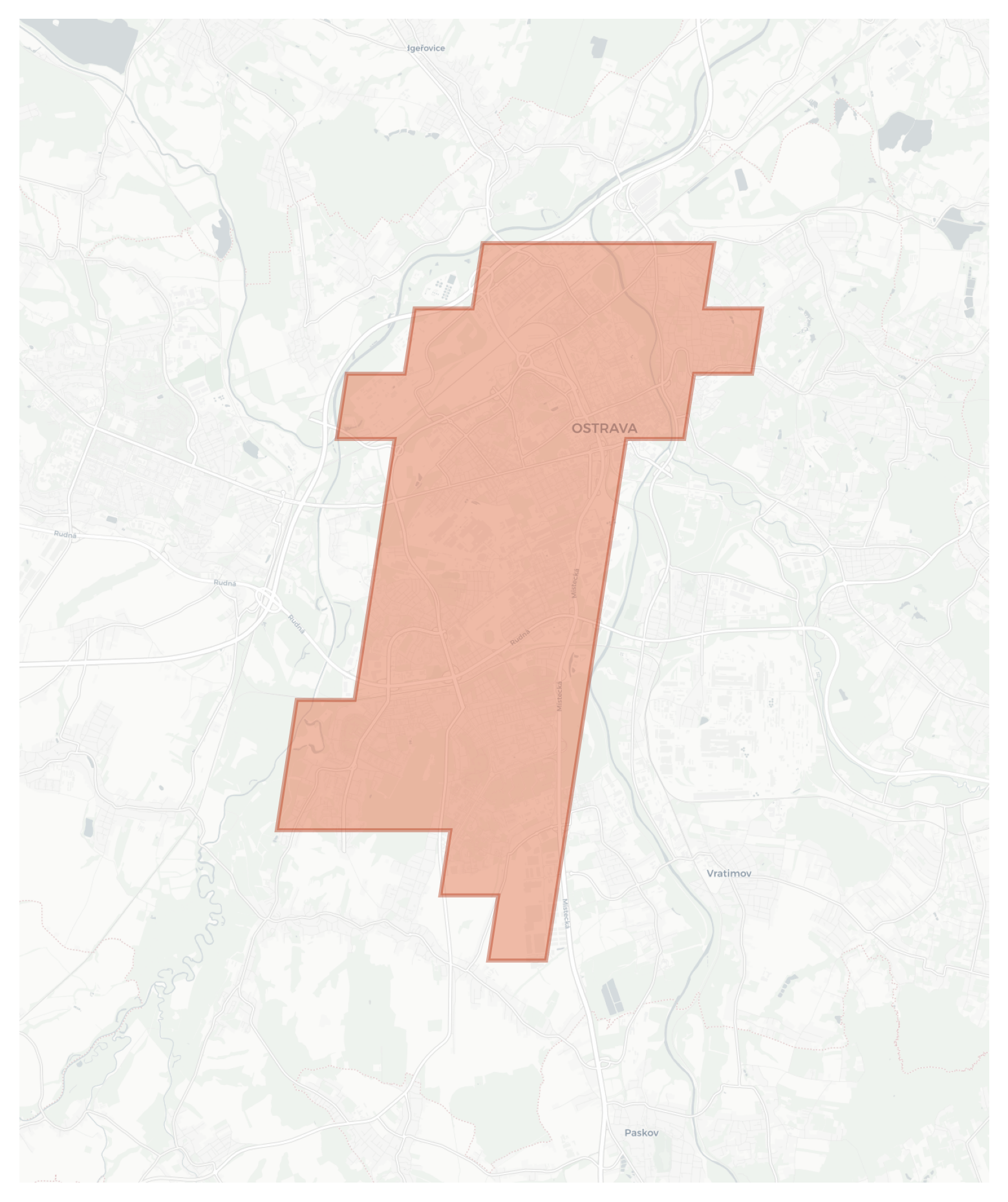 Ostrava geographic map