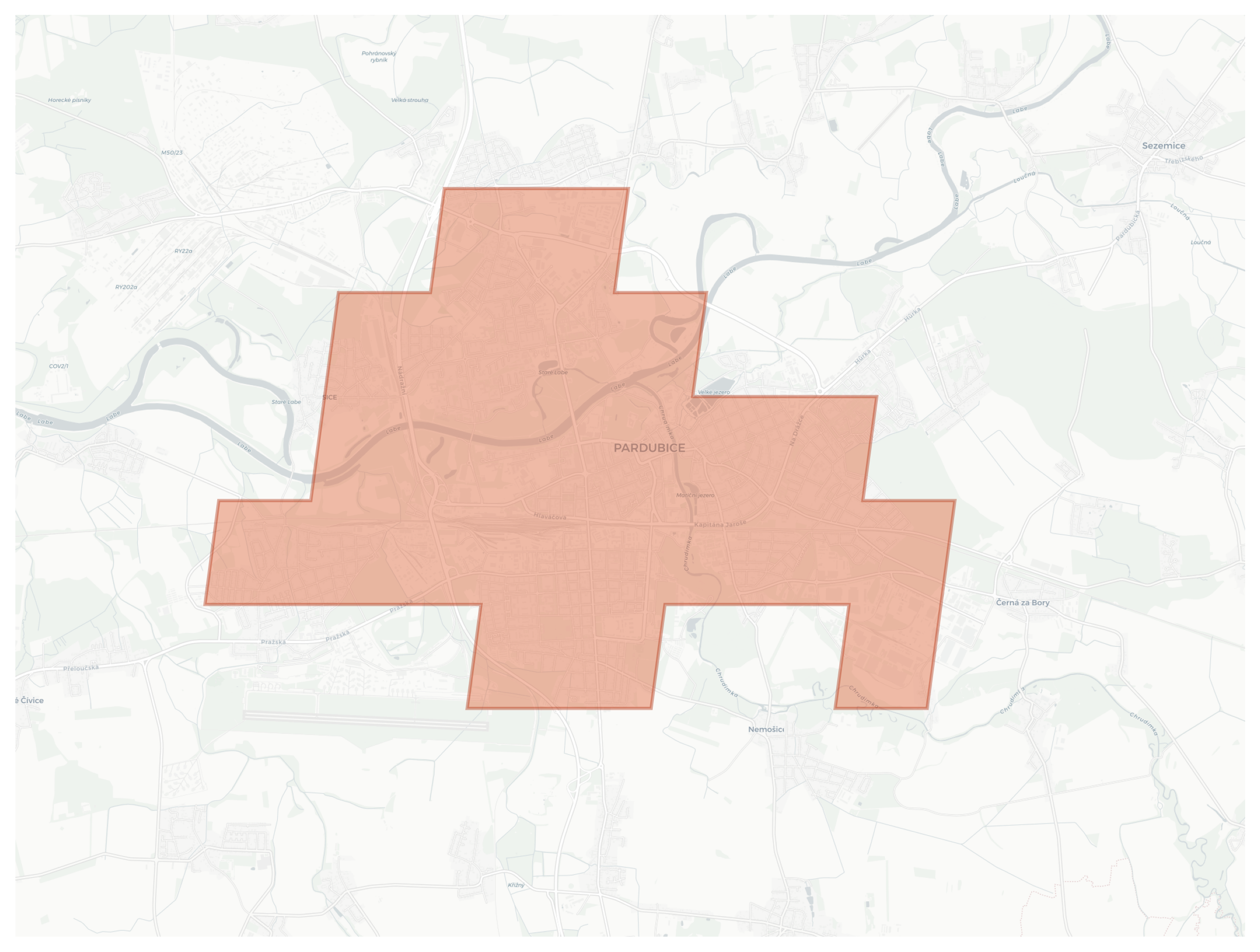 Pardubice geographic map
